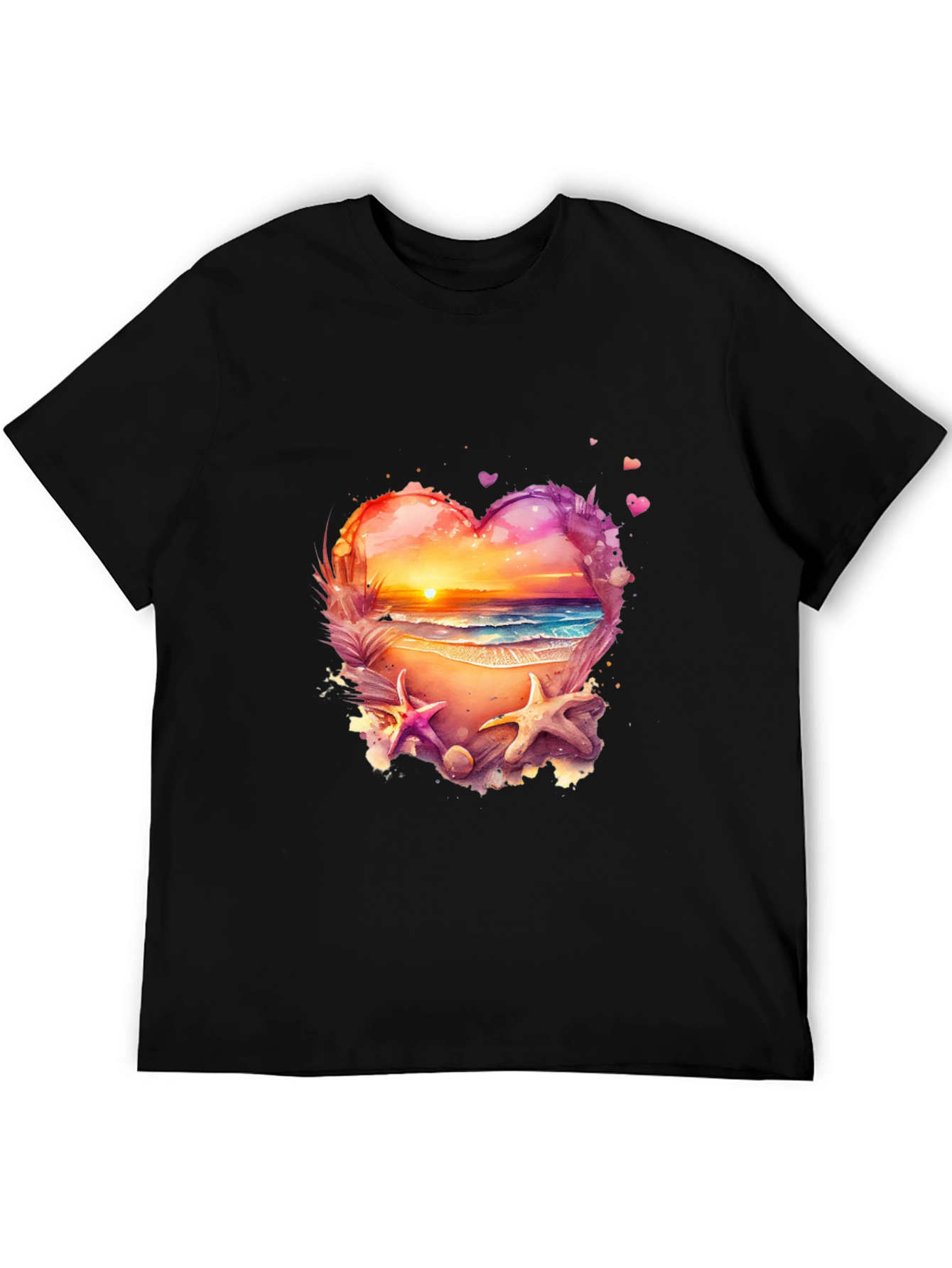 Sunset Beach Heart Graphic Tee