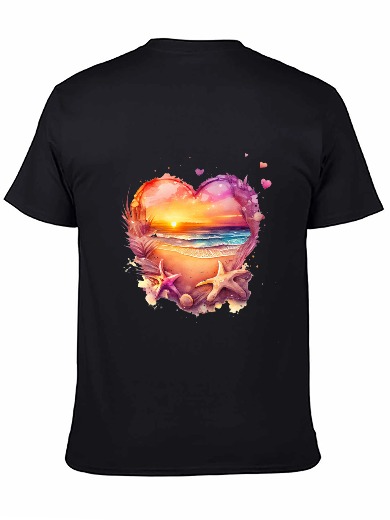 Sunset Beach Heart Graphic Tee