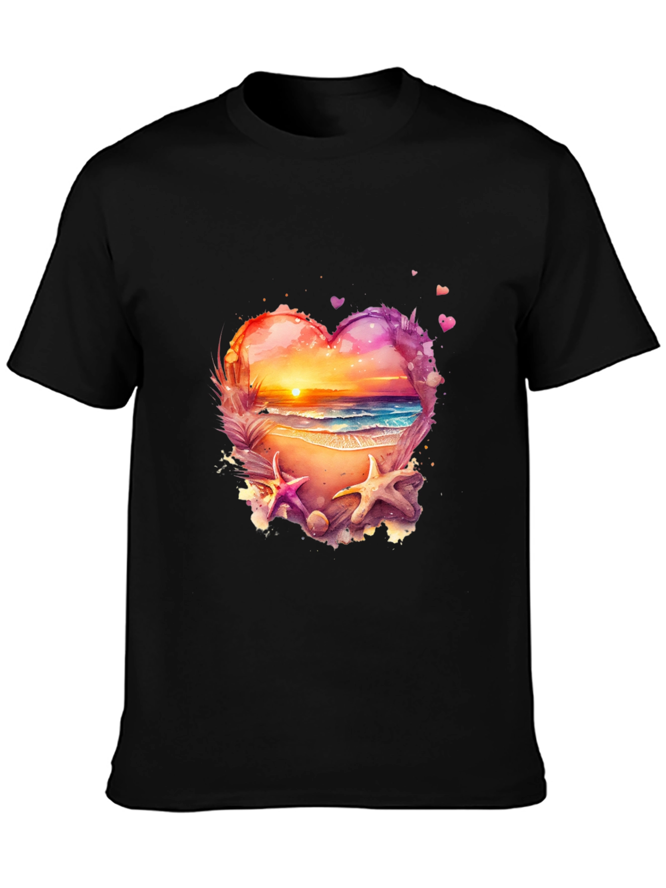 Sunset Beach Heart Graphic Tee