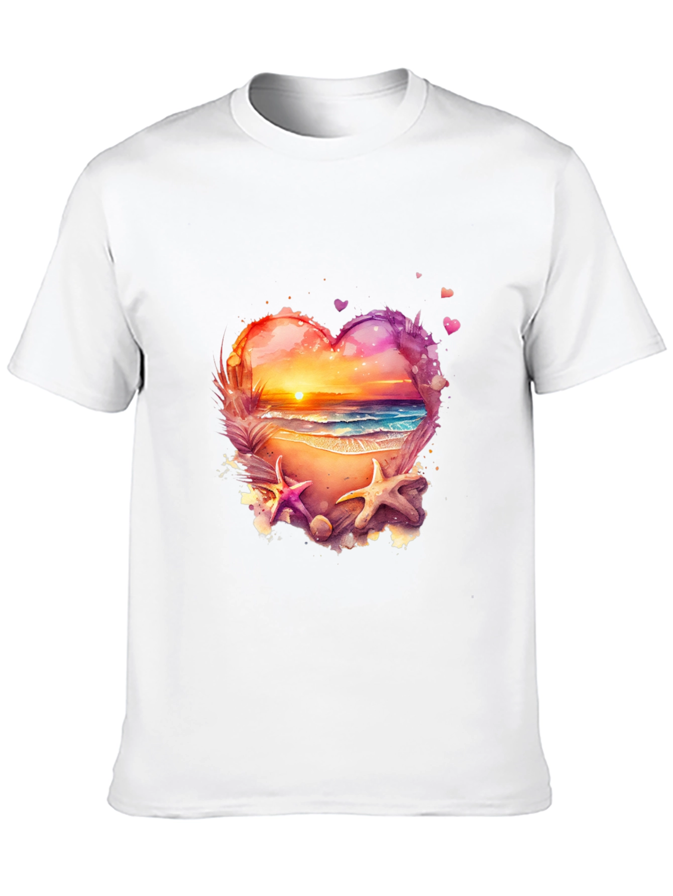 Sunset Beach Heart Graphic Tee