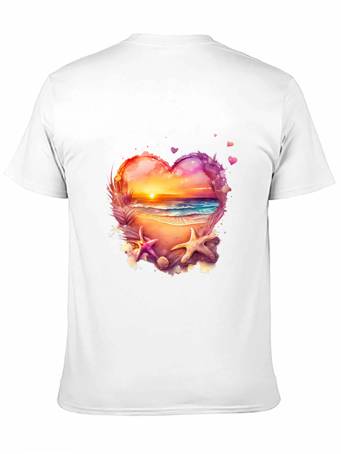 Sunset Beach Heart Graphic Tee