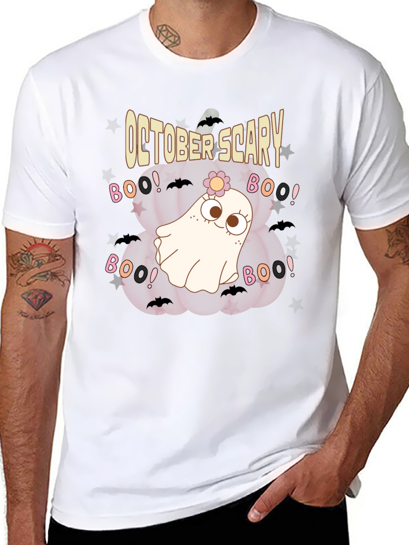 October Scary Ghost Pumpkin T-Shirt