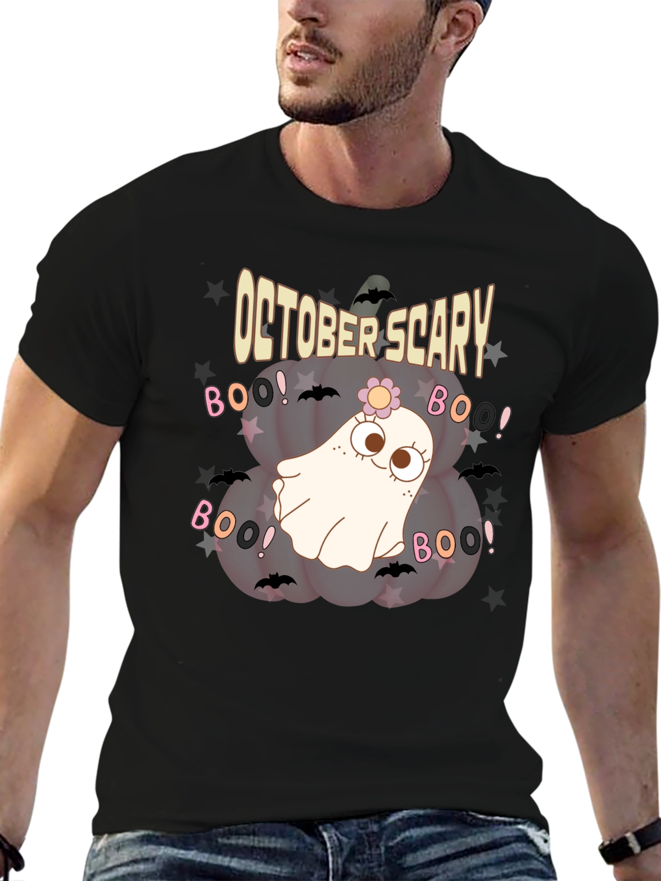 October Scary Ghost Pumpkin T-Shirt