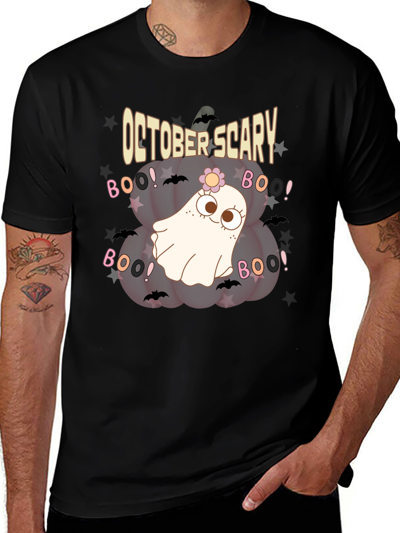 October Scary Ghost Pumpkin T-Shirt