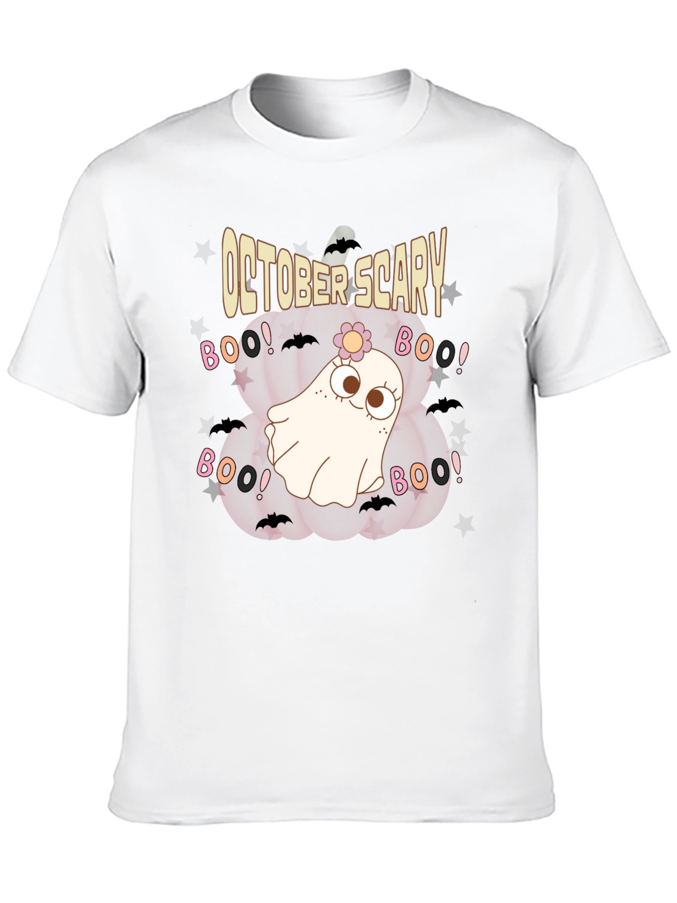 October Scary Ghost Pumpkin T-Shirt