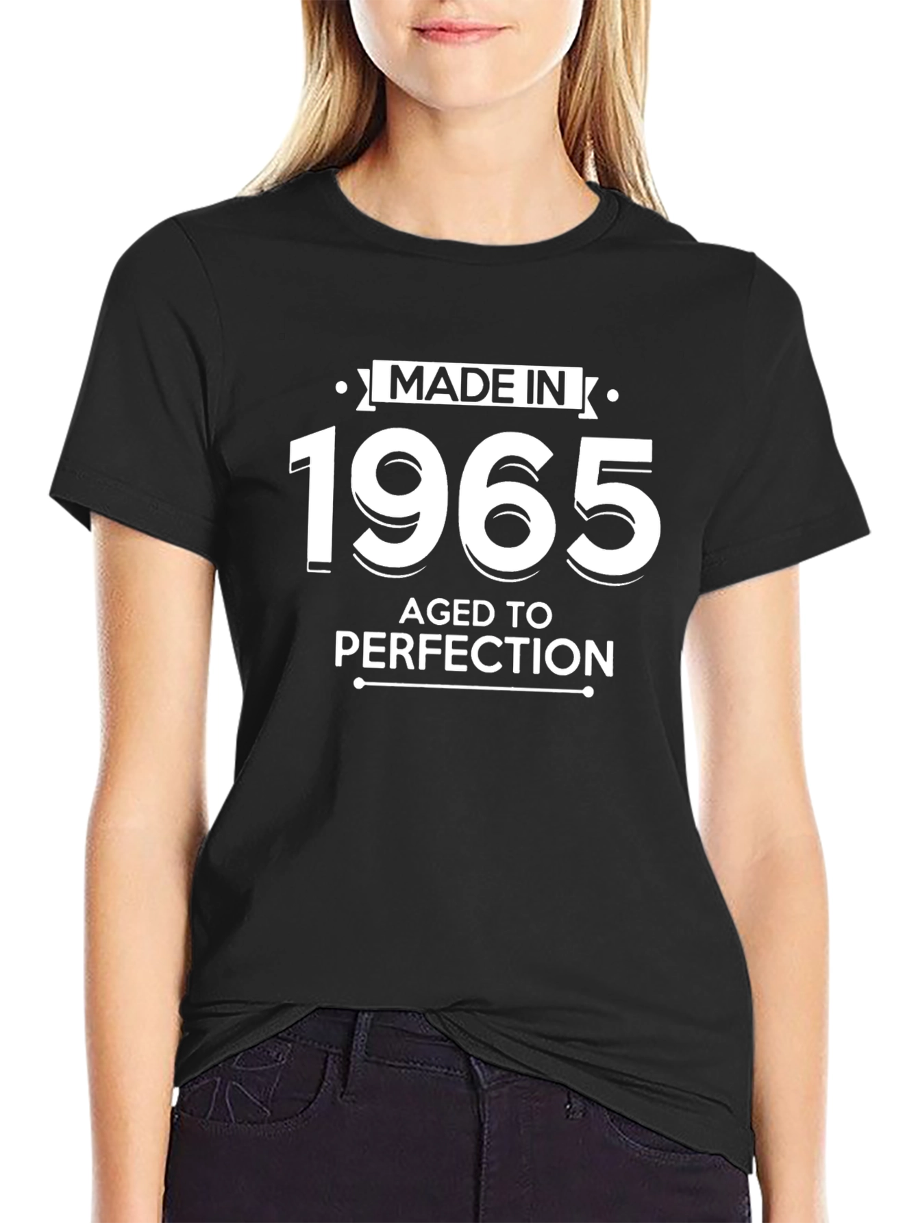 Made in 1965 Aged to Perfection Black T-Shirt
