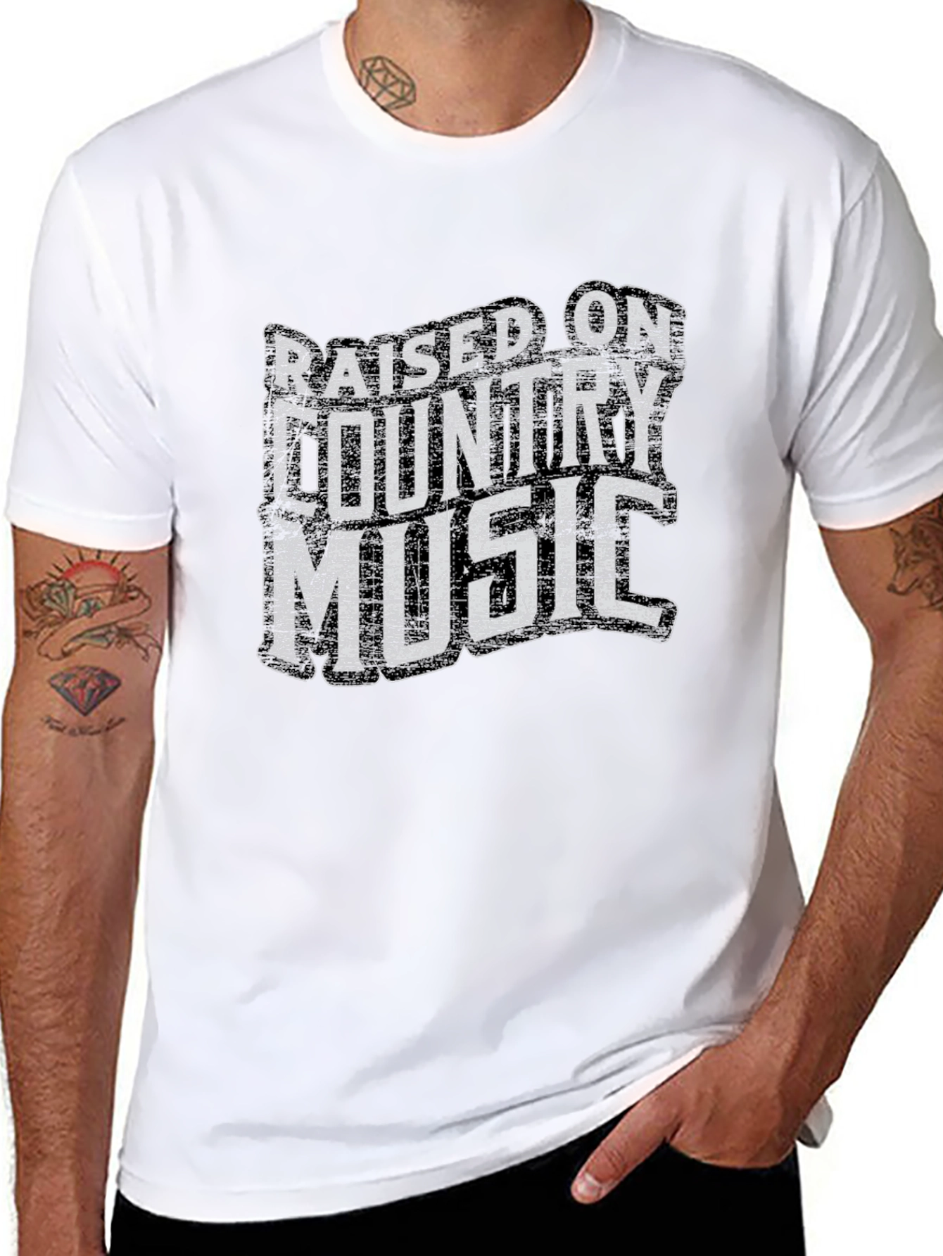 Raised on Country Music Graphic T-Shirt