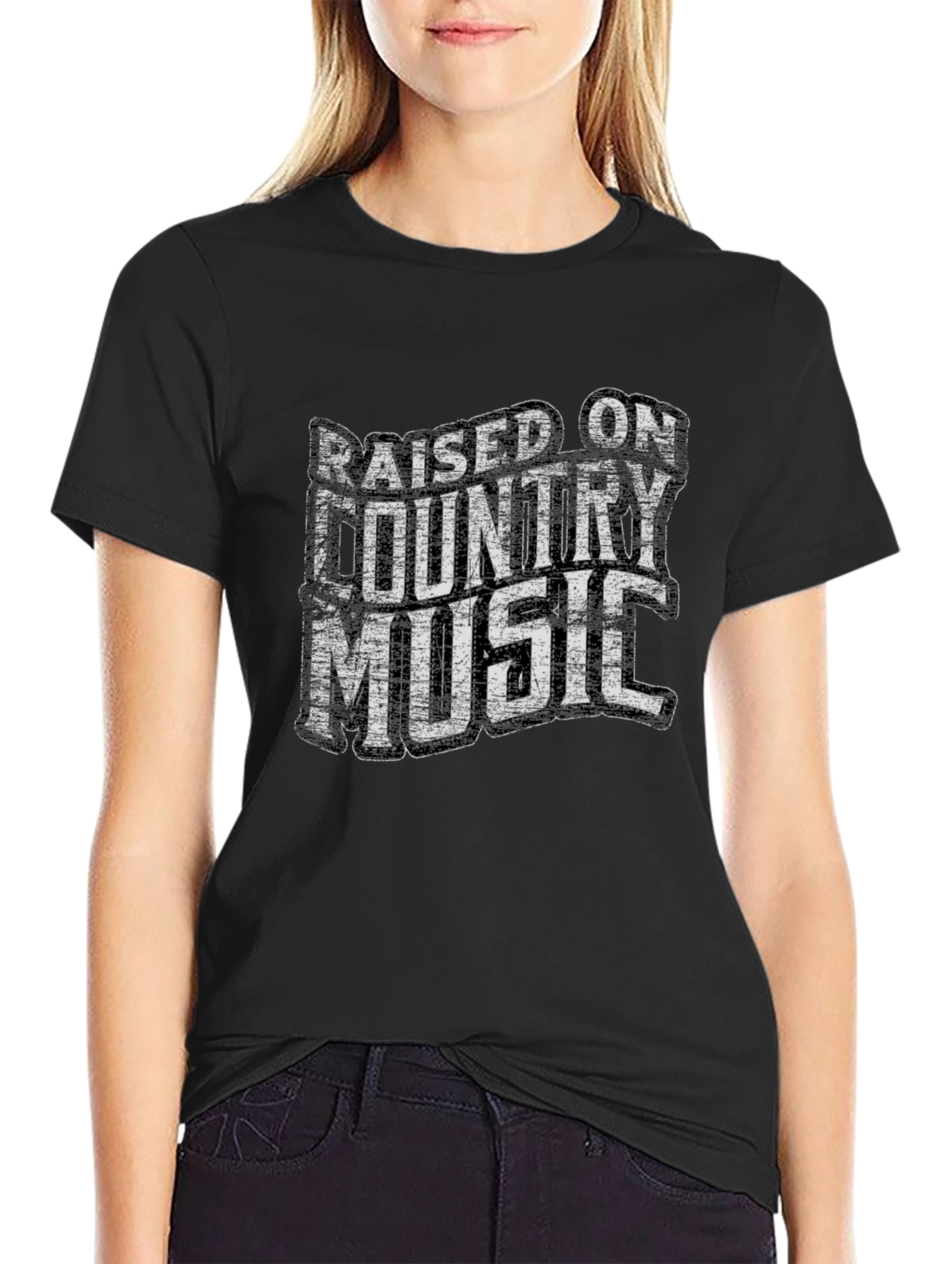 Raised on Country Music Graphic T-Shirt