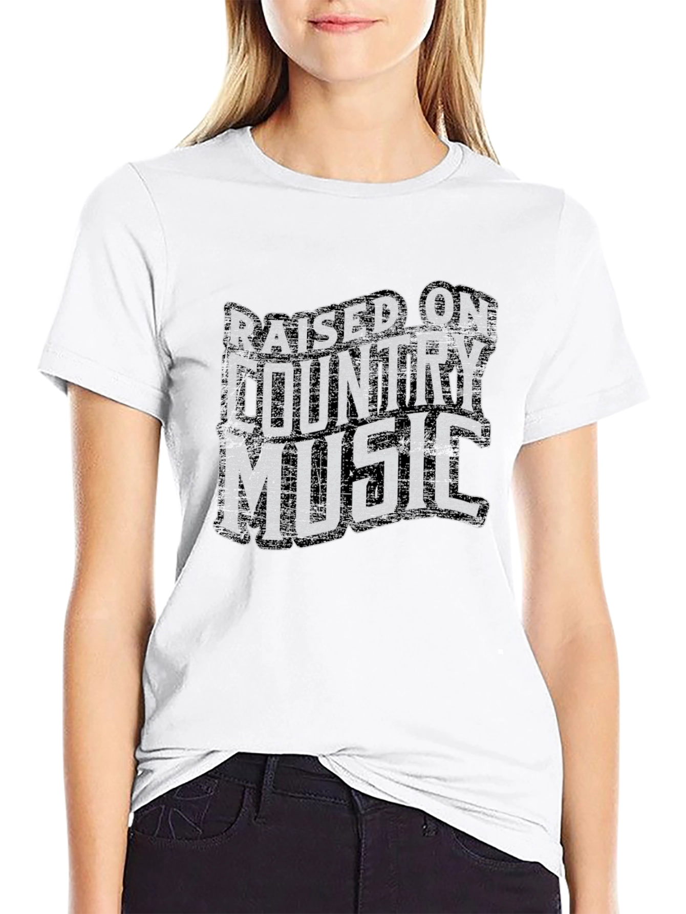 Raised on Country Music Graphic T-Shirt