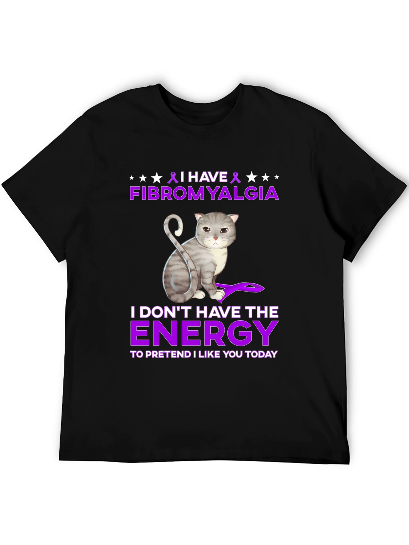 Fibromyalgia Awareness Cat T-Shirt