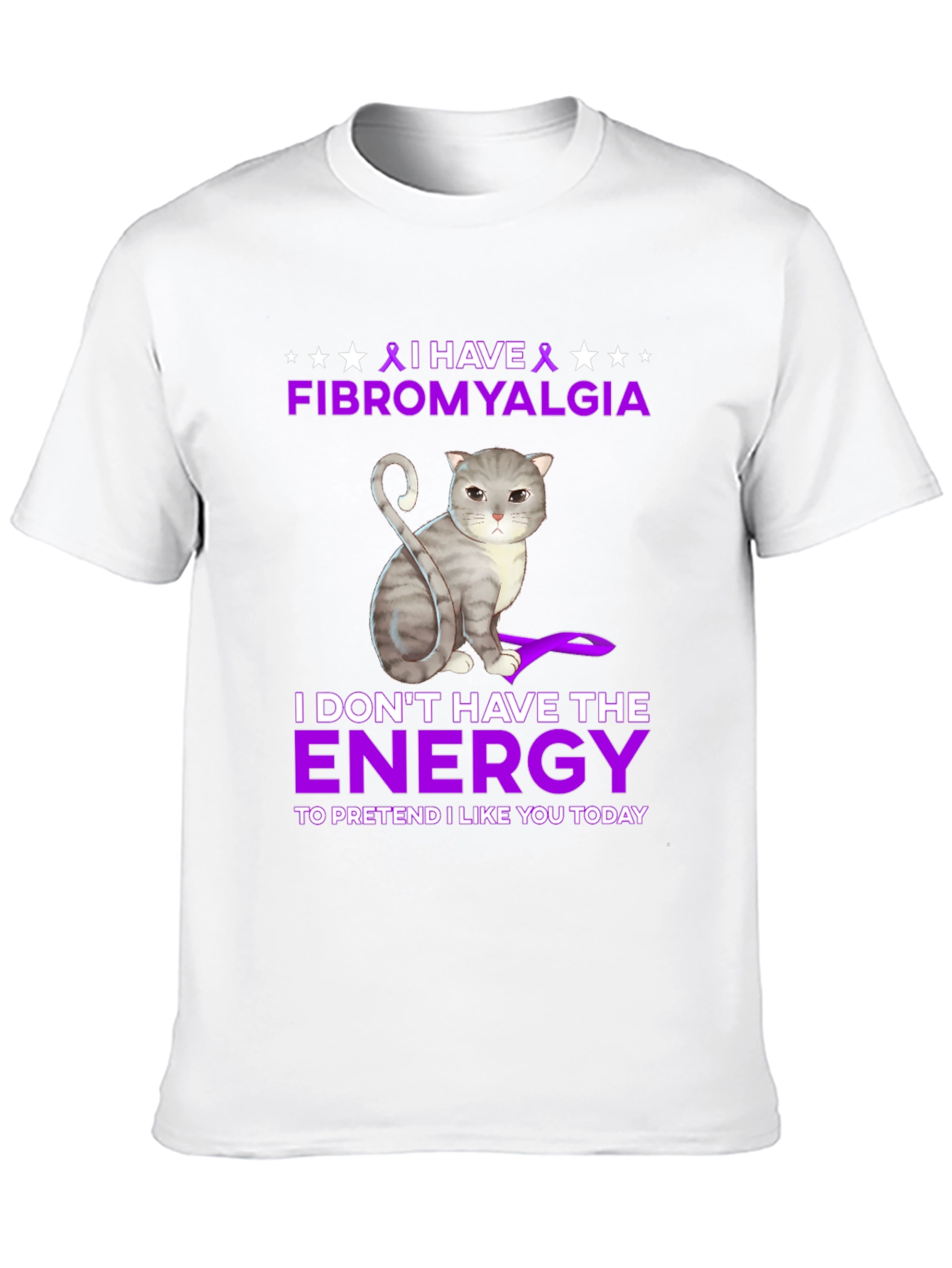 Fibromyalgia Awareness Cat T-Shirt