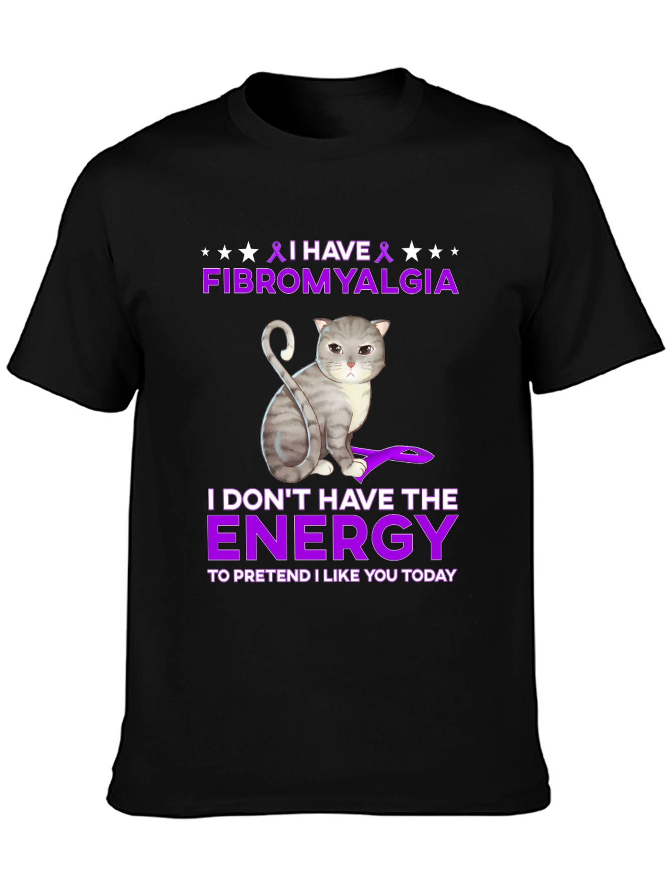 Fibromyalgia Awareness Cat T-Shirt
