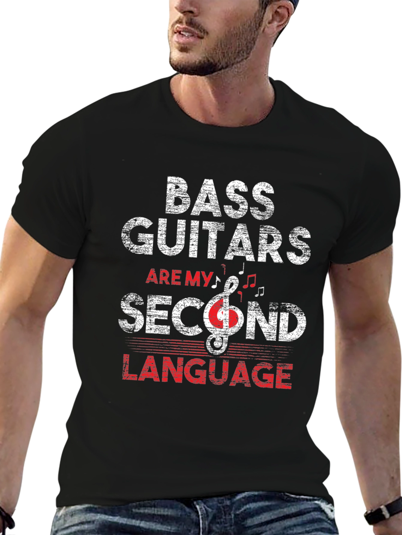 Bass Guitars Second Language Graphic Tee