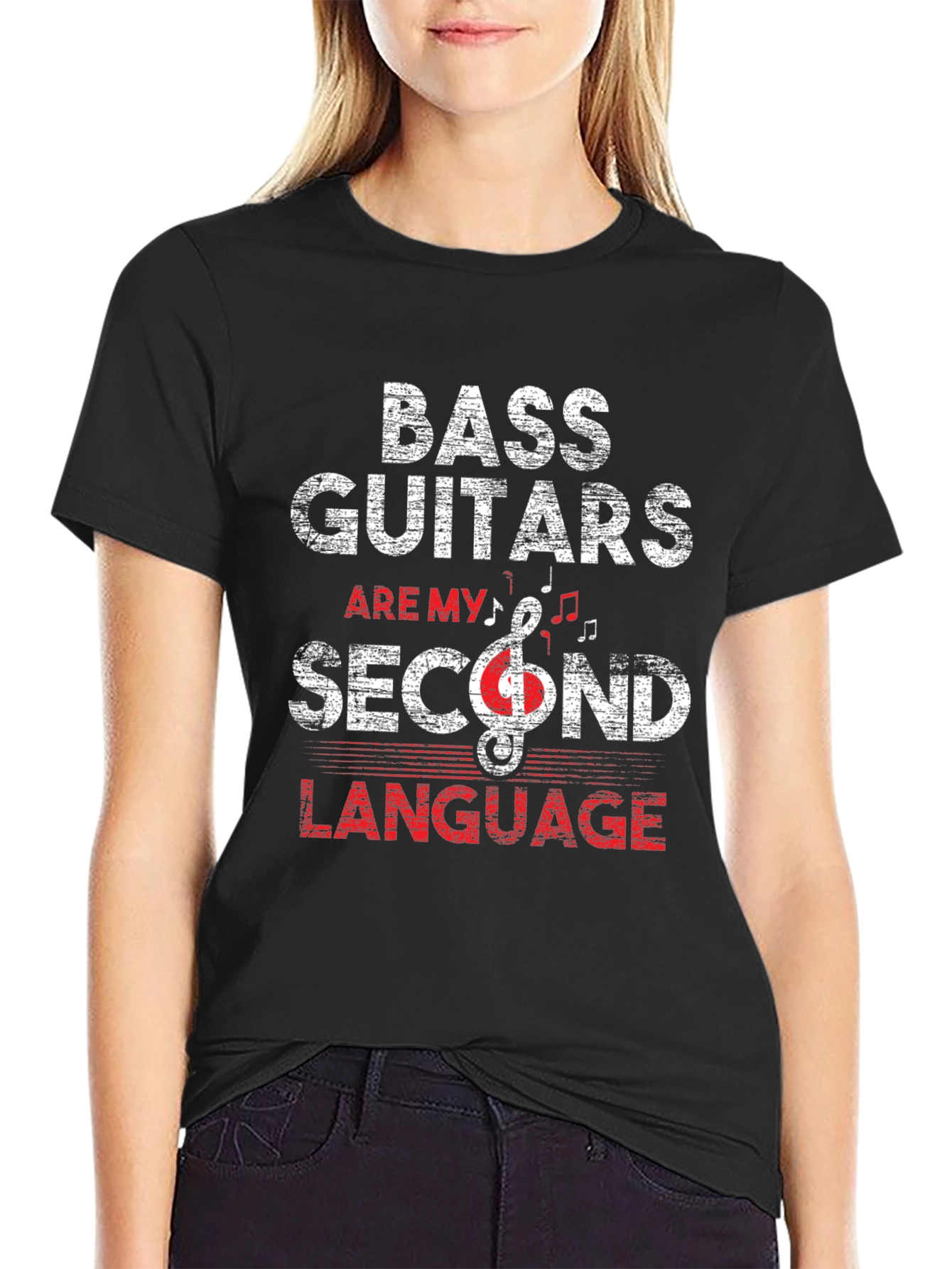 Bass Guitars Second Language Graphic Tee
