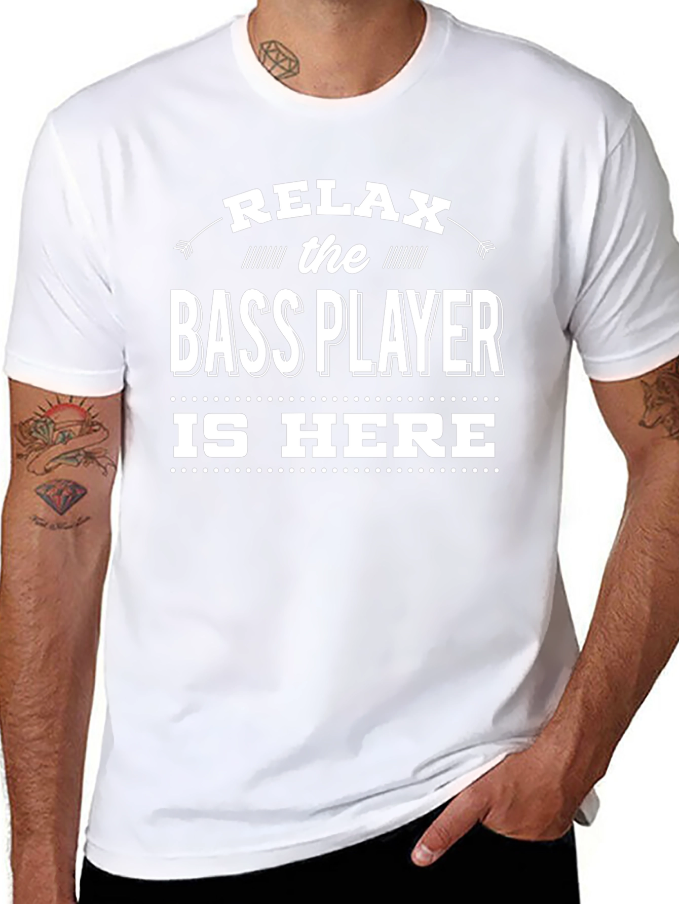 Relax Bass Player Is Here Black Graphic T-Shirt
