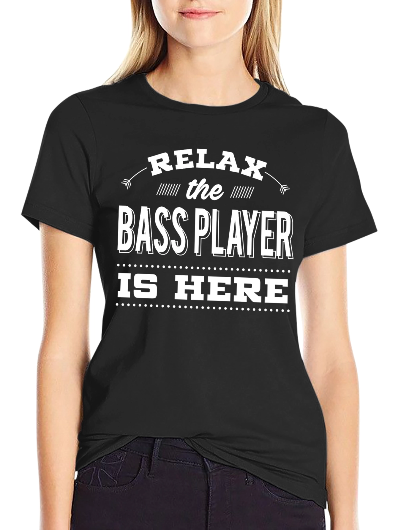 Relax Bass Player Is Here Black Graphic T-Shirt