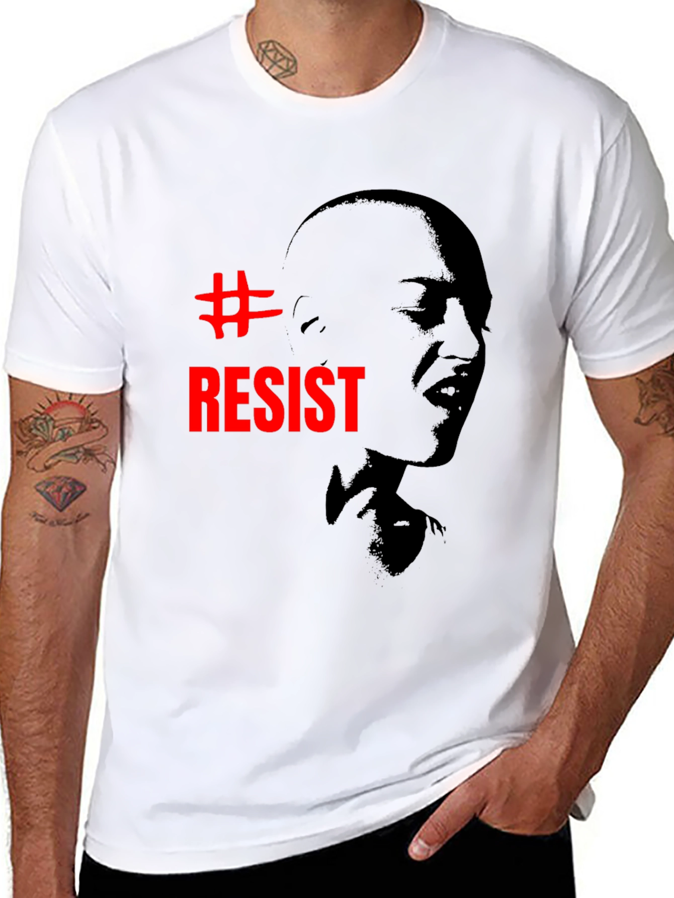 #Resist Graphic Print Black Unisex T-Shirt
