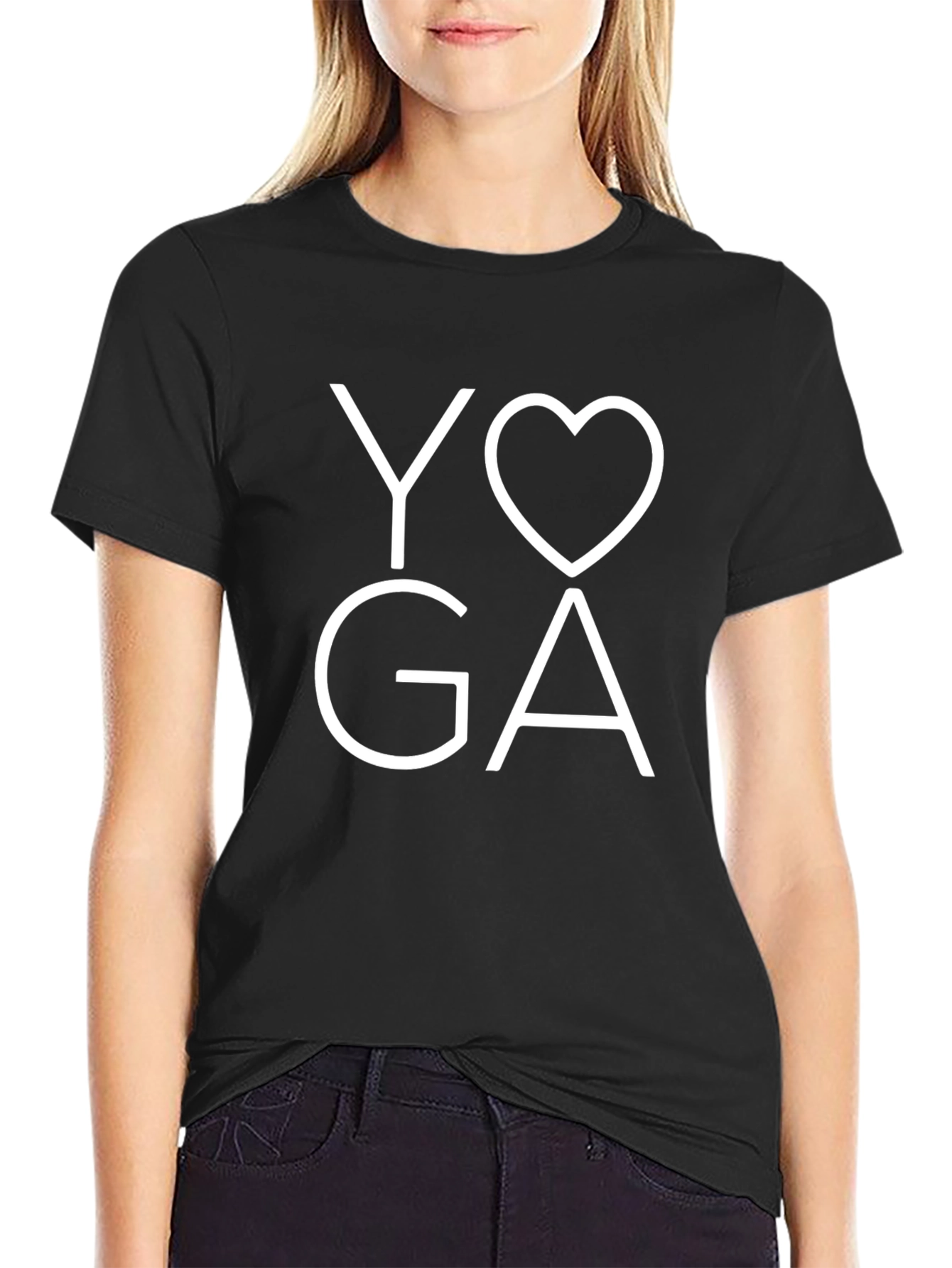 Yoga Love Graphic Black T-Shirt