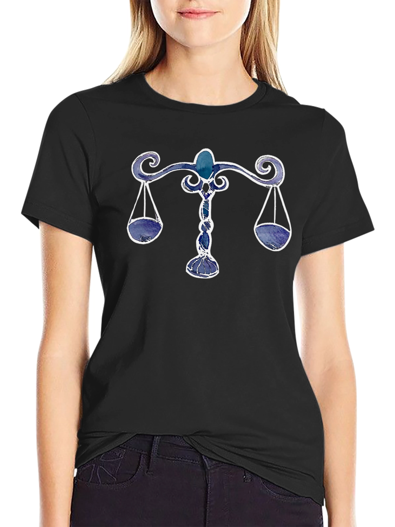 Libra Zodiac Sign T-Shirt - Black