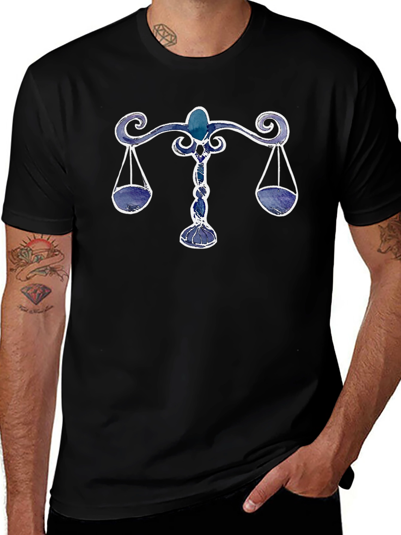 Libra Zodiac Sign T-Shirt - Black