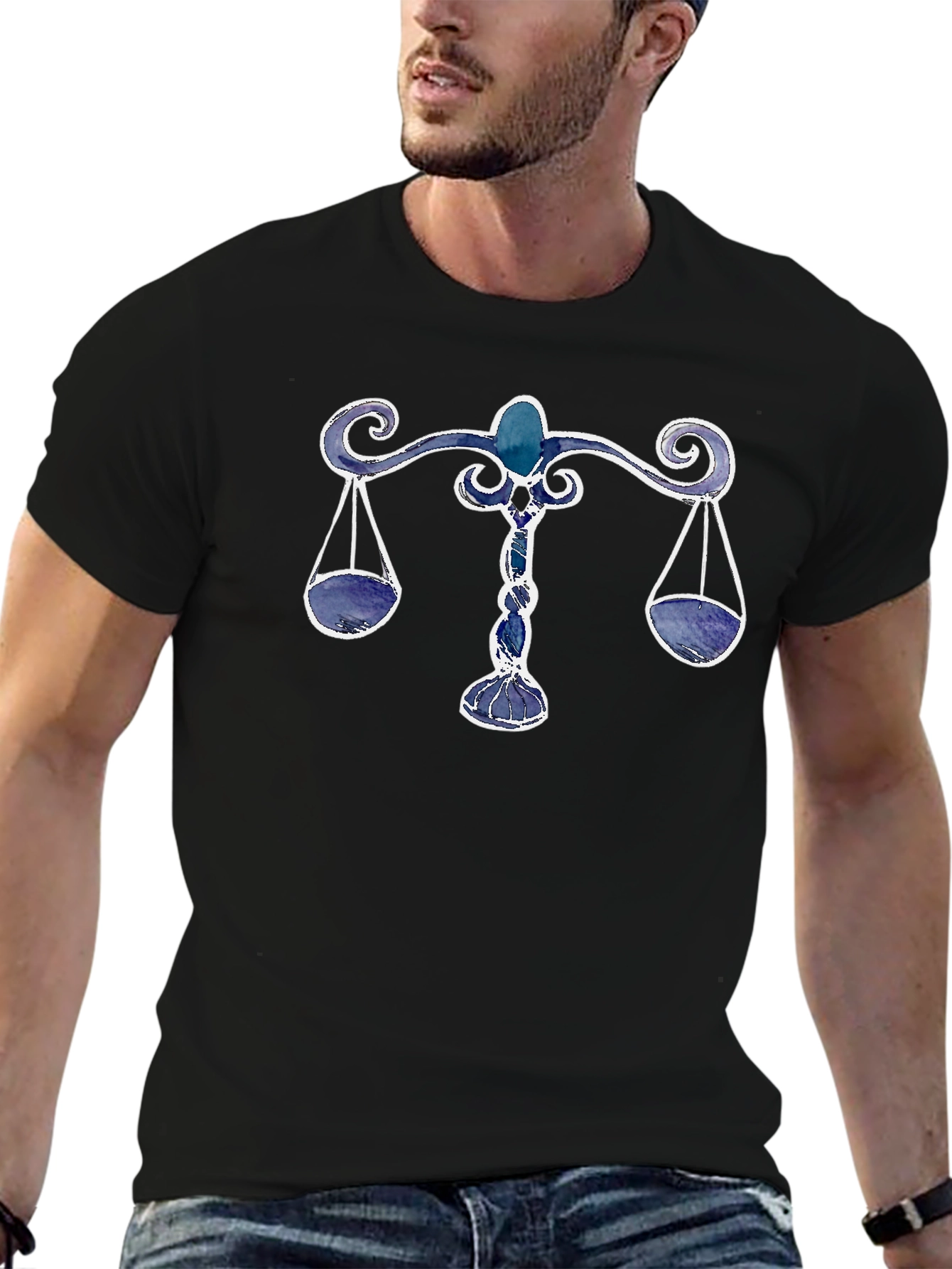 Libra Zodiac Sign T-Shirt - Black