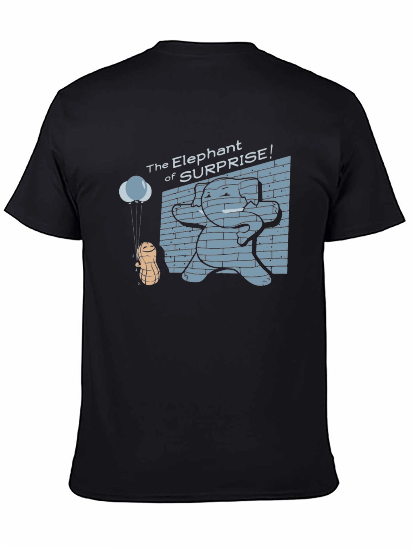 Elephant of Surprise Black Graphic Tee