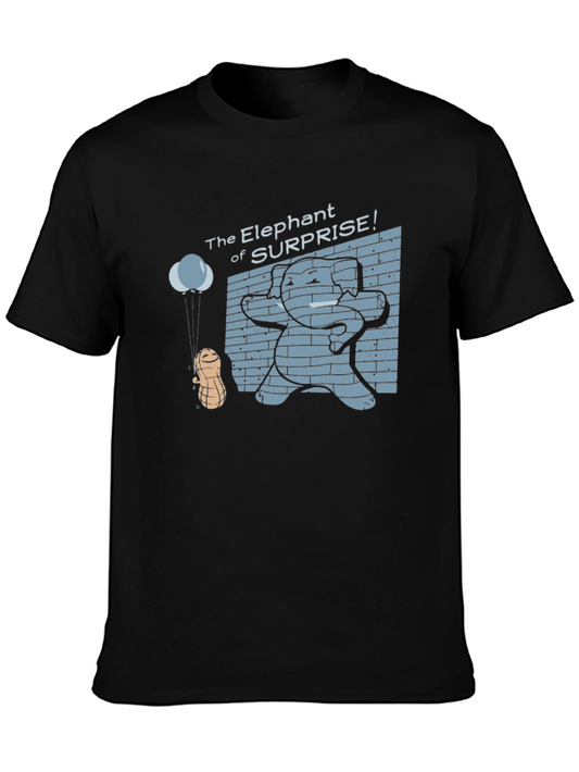 Elephant of Surprise Black Graphic Tee