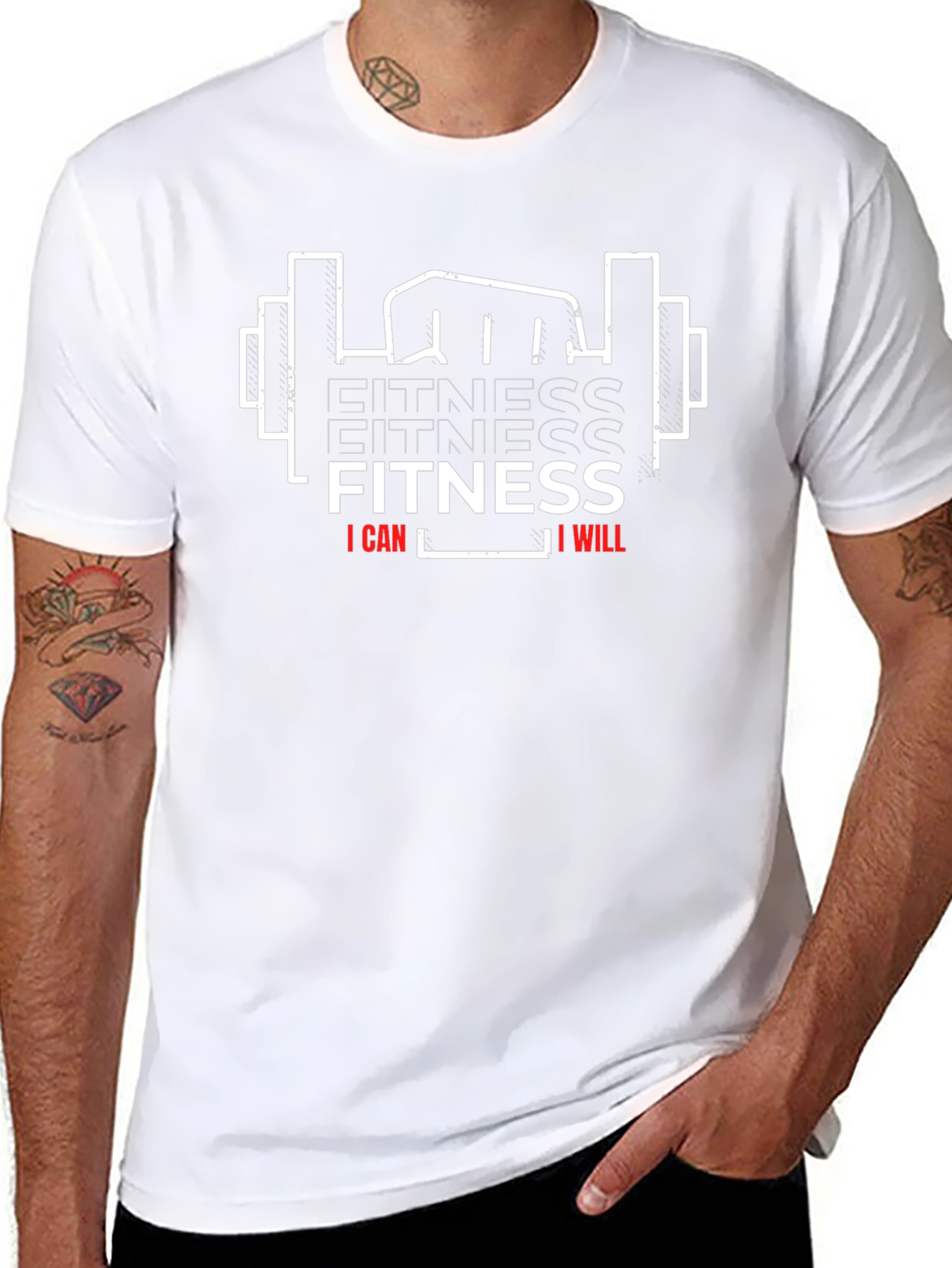 Fitness I Can I Will Black T-Shirt