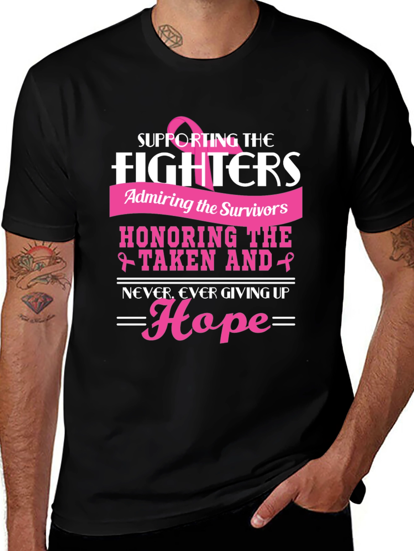 Breast Cancer Awareness T-Shirt Supporting the Fighters