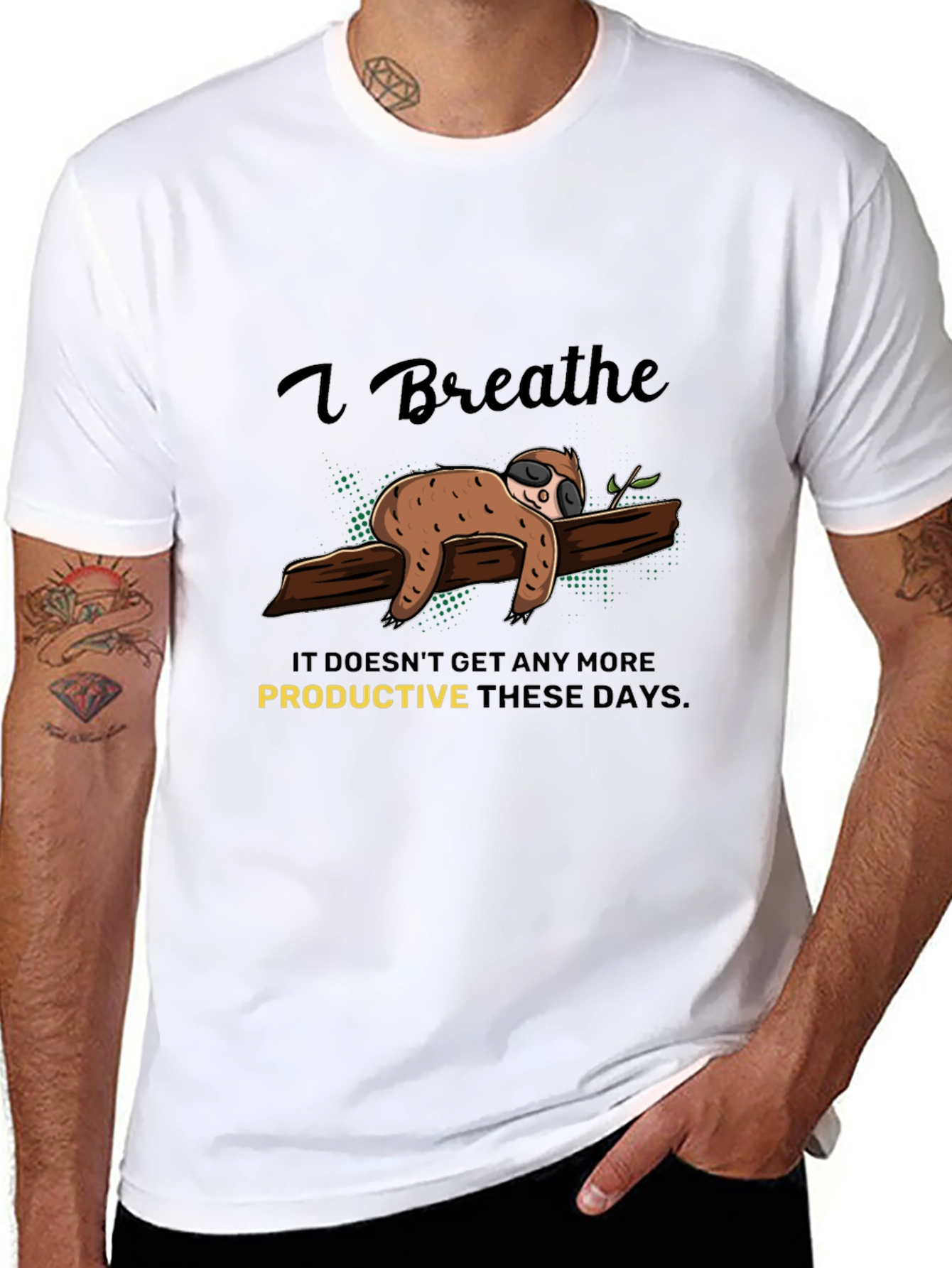I Breathe Sloth T-Shirt - Relaxed & Comfy Tee