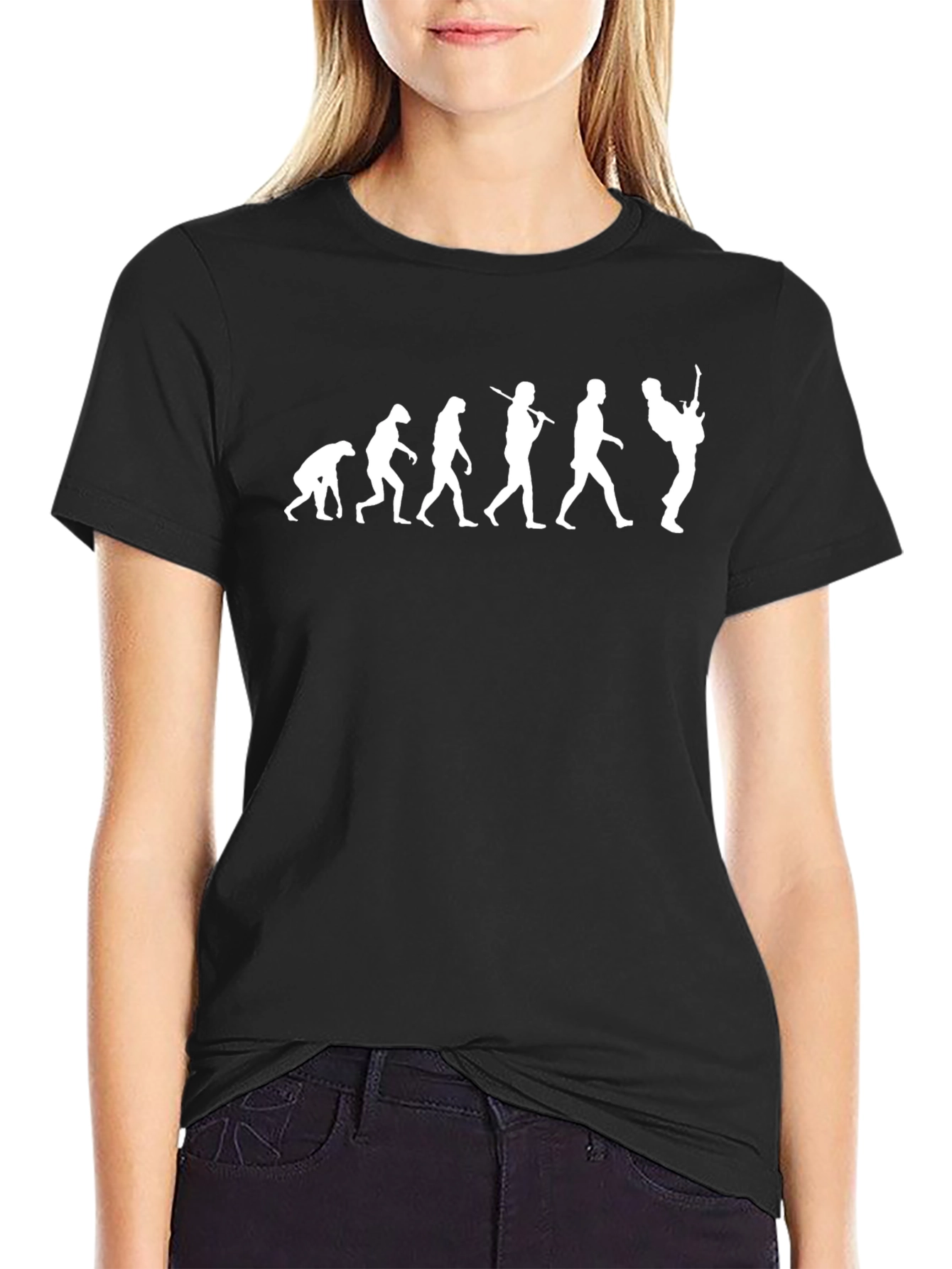 Evolution of Guitarist Black T-Shirt