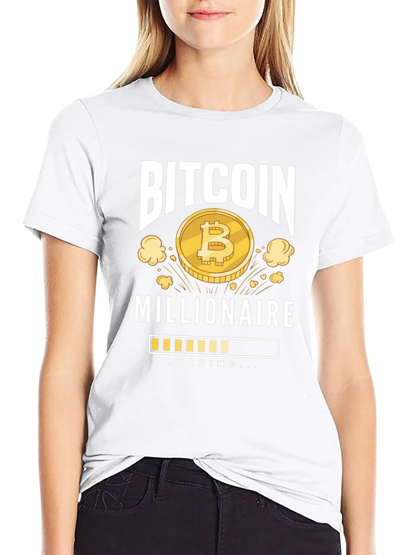 Bitcoin Millionaire Loading Black T-Shirt