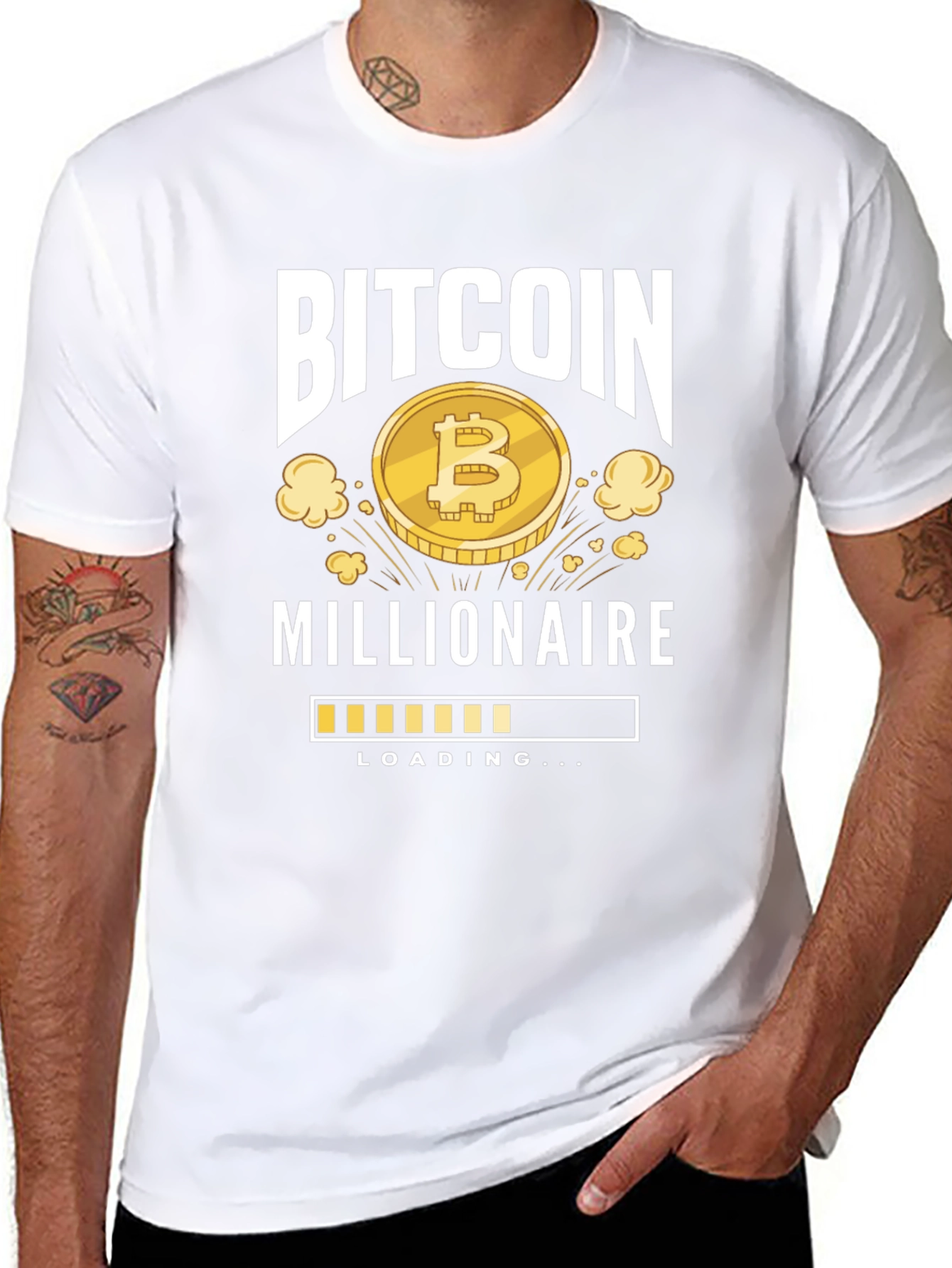 Bitcoin Millionaire Loading Black T-Shirt