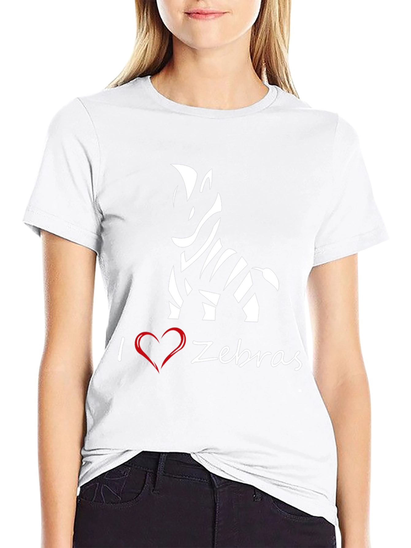 I Love Zebras Graphic T-Shirt - Stylish Black Tee