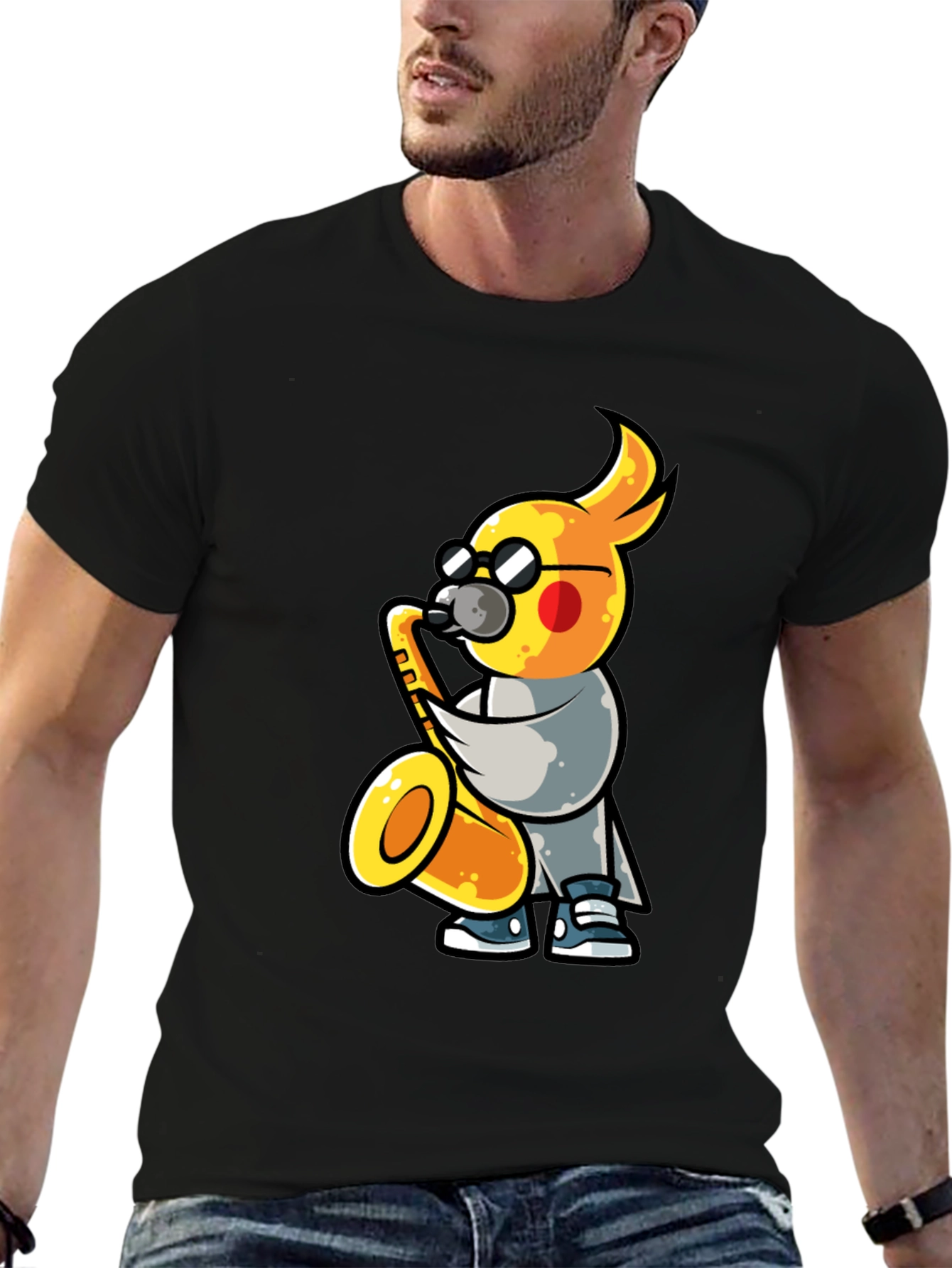 Cool Cockatiel Saxophone Player T-Shirt