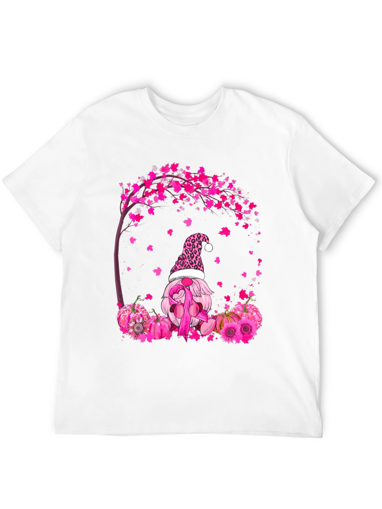 Breast Cancer Awareness Gnome Black T-Shirt