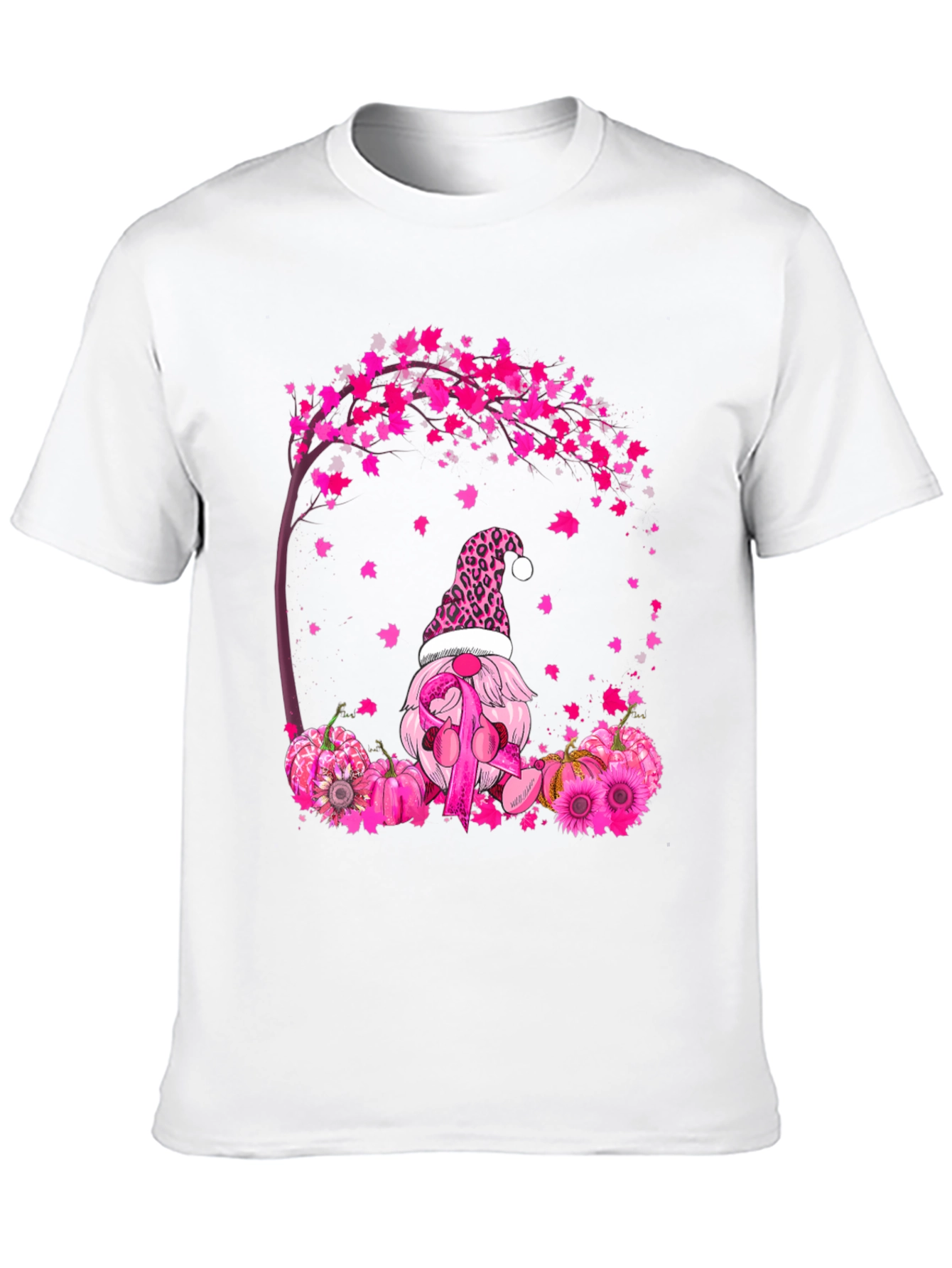 Breast Cancer Awareness Gnome Black T-Shirt