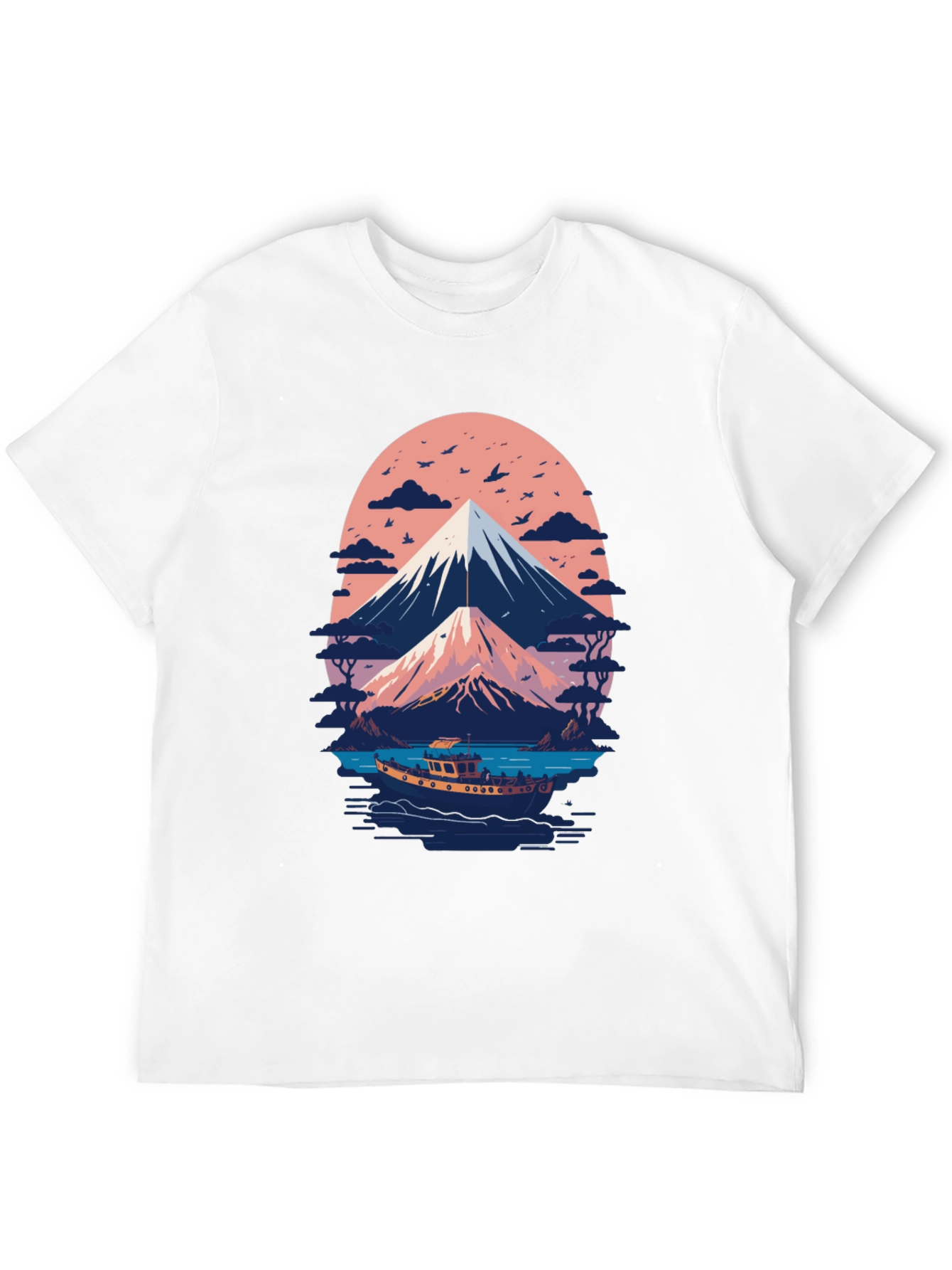 Mount Fuji Boat Trip Graphic Tee - Black
