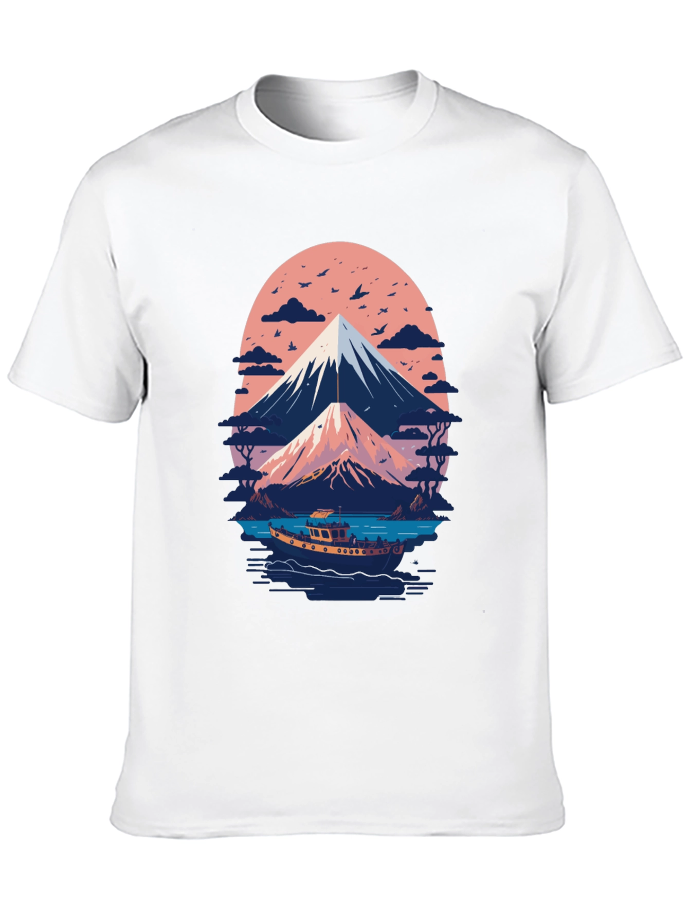 Mount Fuji Boat Trip Graphic Tee - Black
