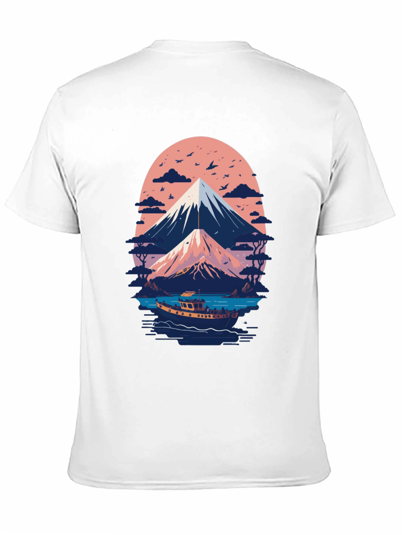 Mount Fuji Boat Trip Graphic Tee - Black
