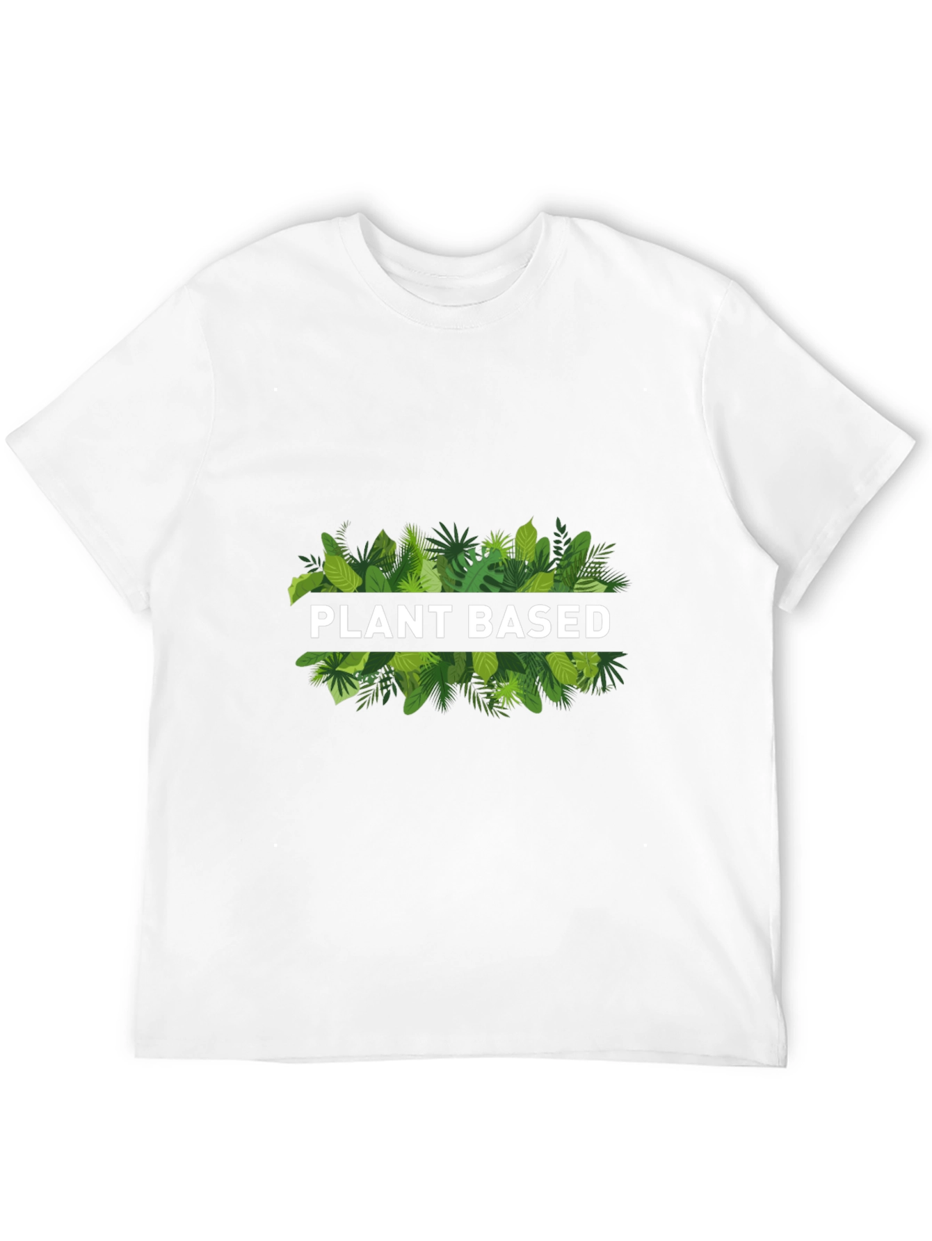 Plant Based Graphic T-Shirt - Green Leaf Design