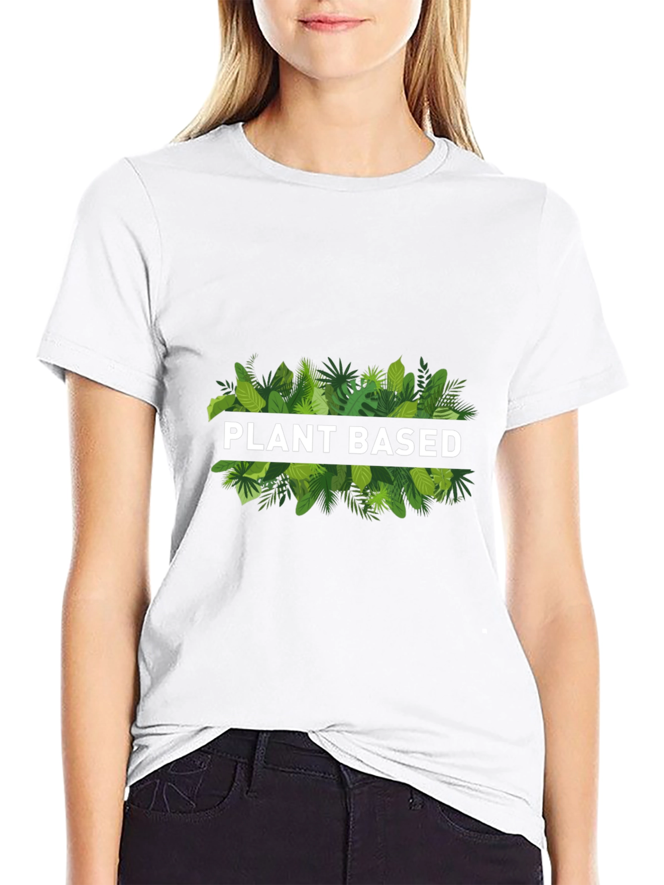 Plant Based Graphic T-Shirt - Green Leaf Design