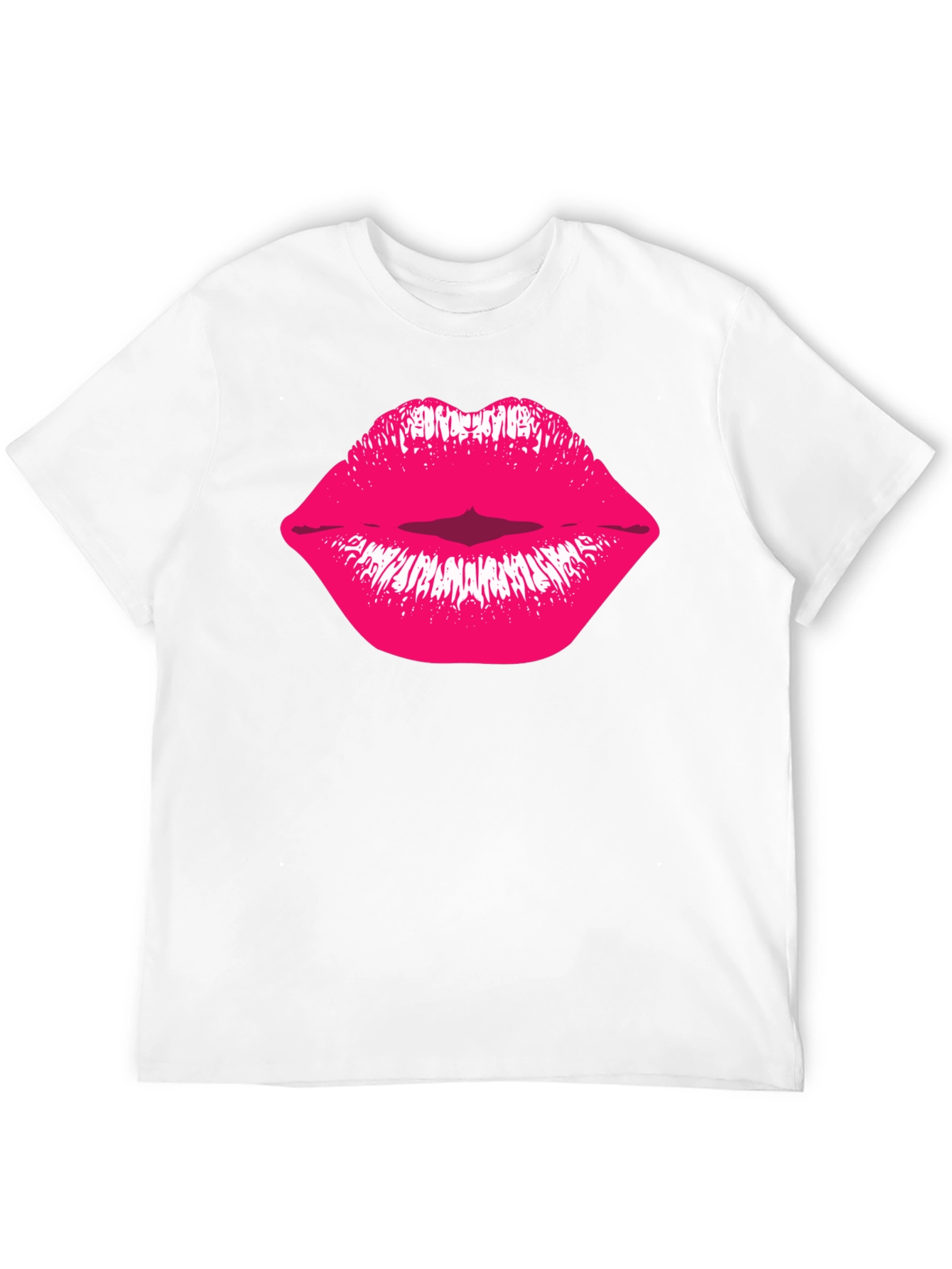 Kiss Lips Graphic Tee - Stylish Black Cotton T-Shirt