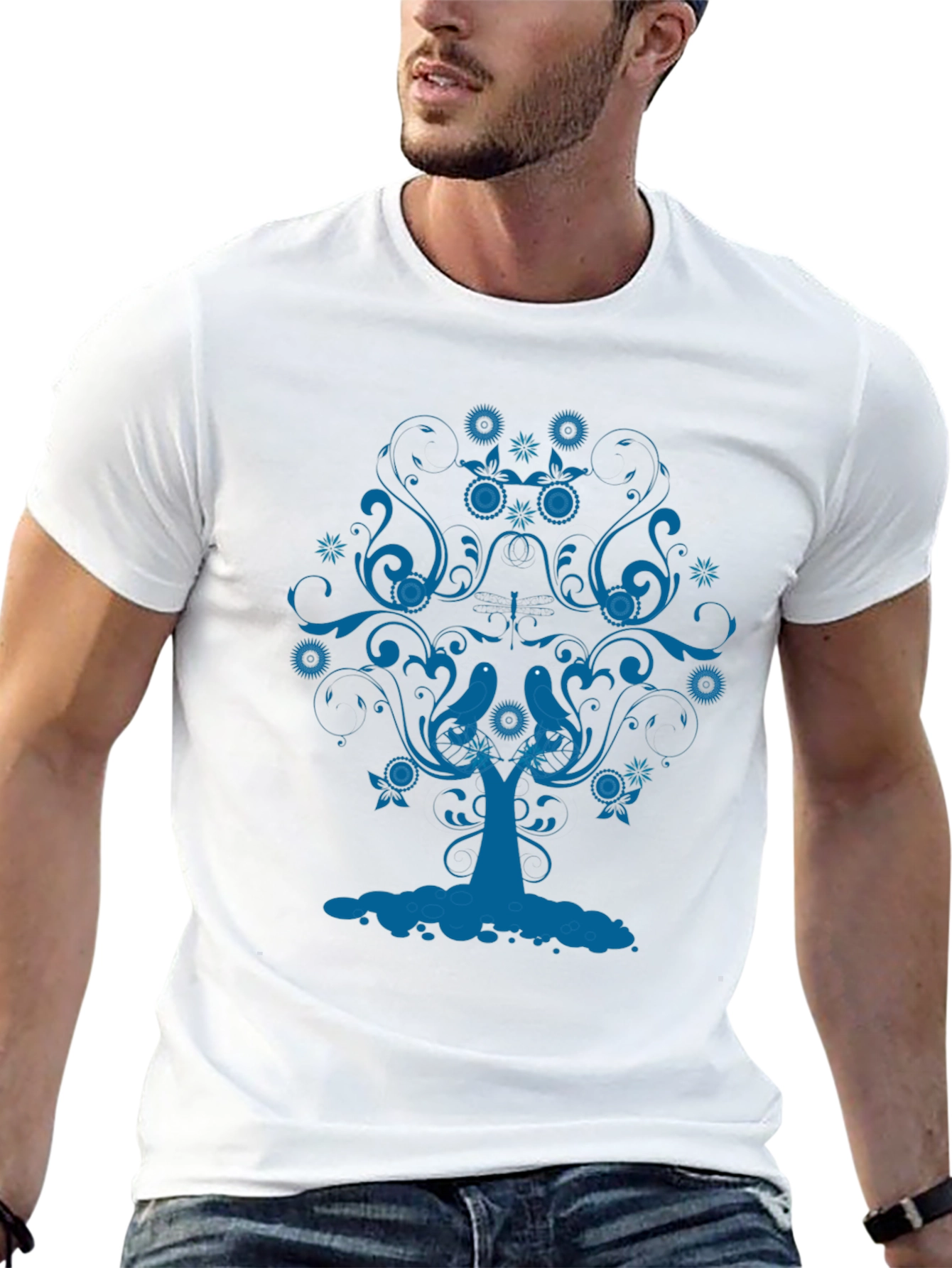 Blue Tree Graphic Tee - Stylish Comfort