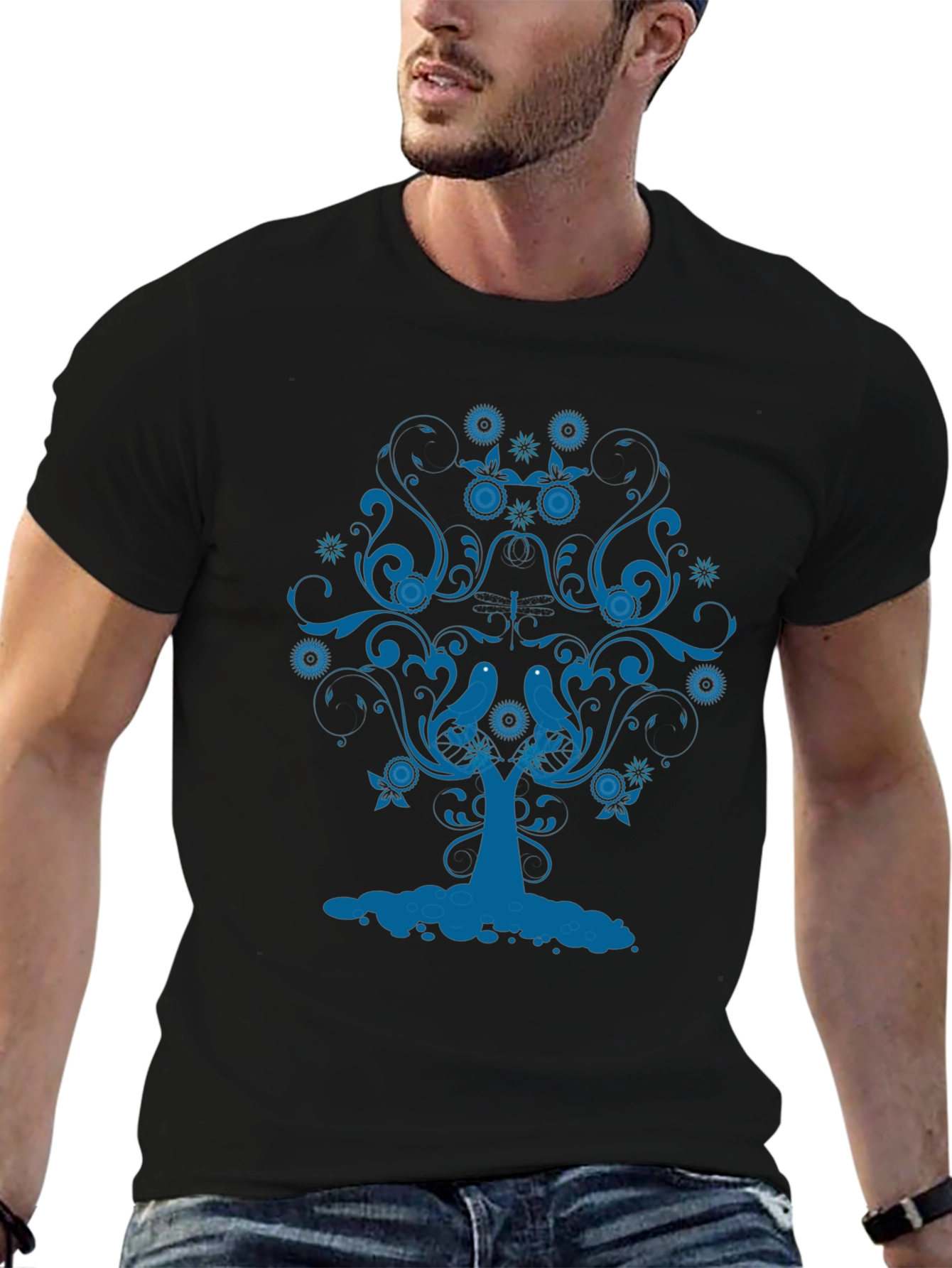 Blue Tree Graphic Tee - Stylish Comfort