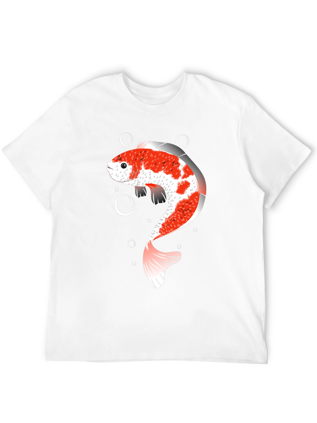 Koi Fish Graphic T-Shirt - Black Cotton Blend