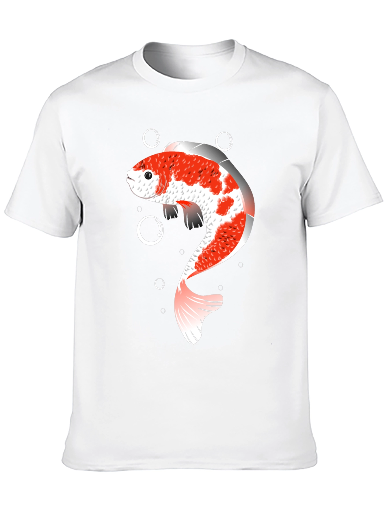 Koi Fish Graphic T-Shirt - Black Cotton Blend