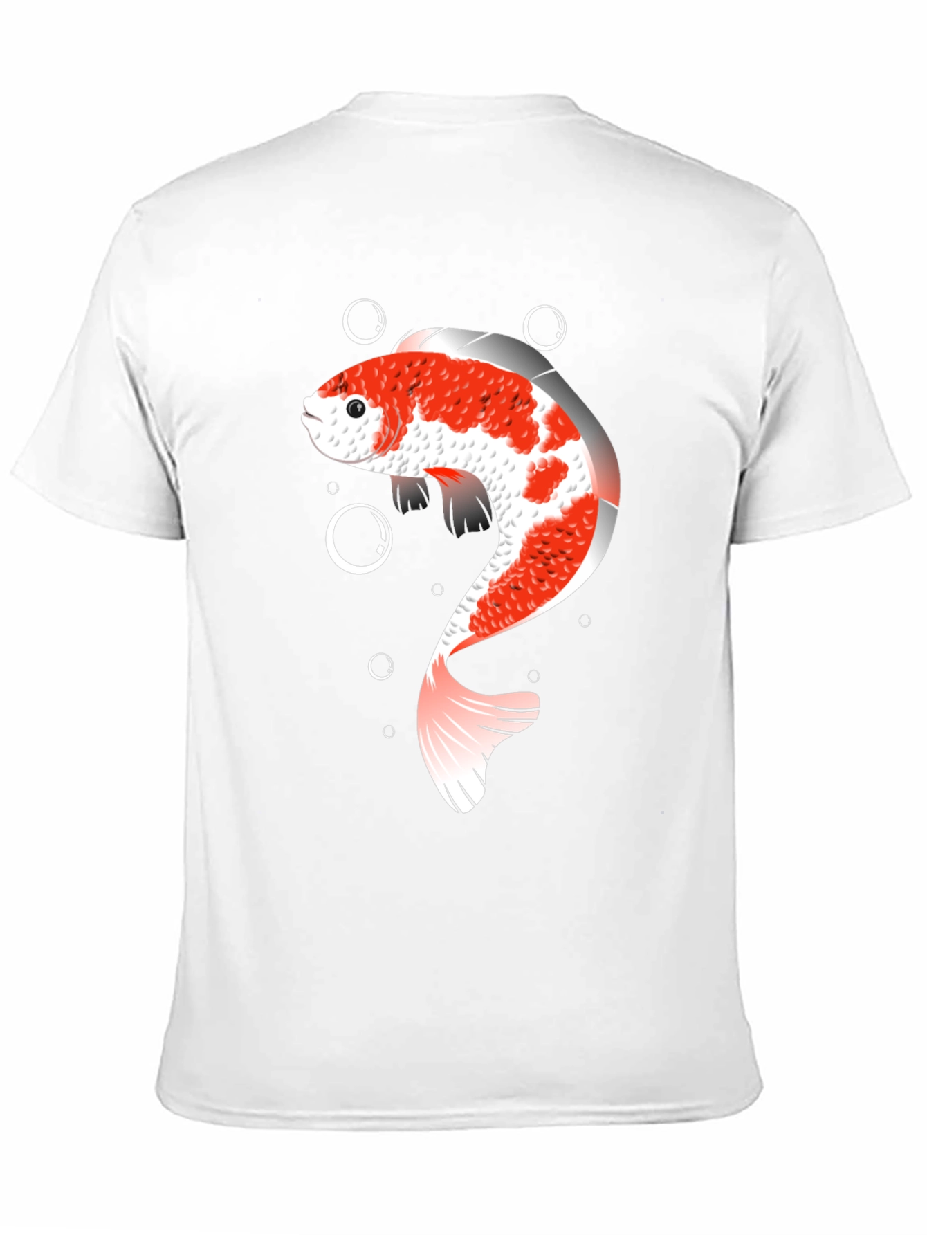 Koi Fish Graphic T-Shirt - Black Cotton Blend
