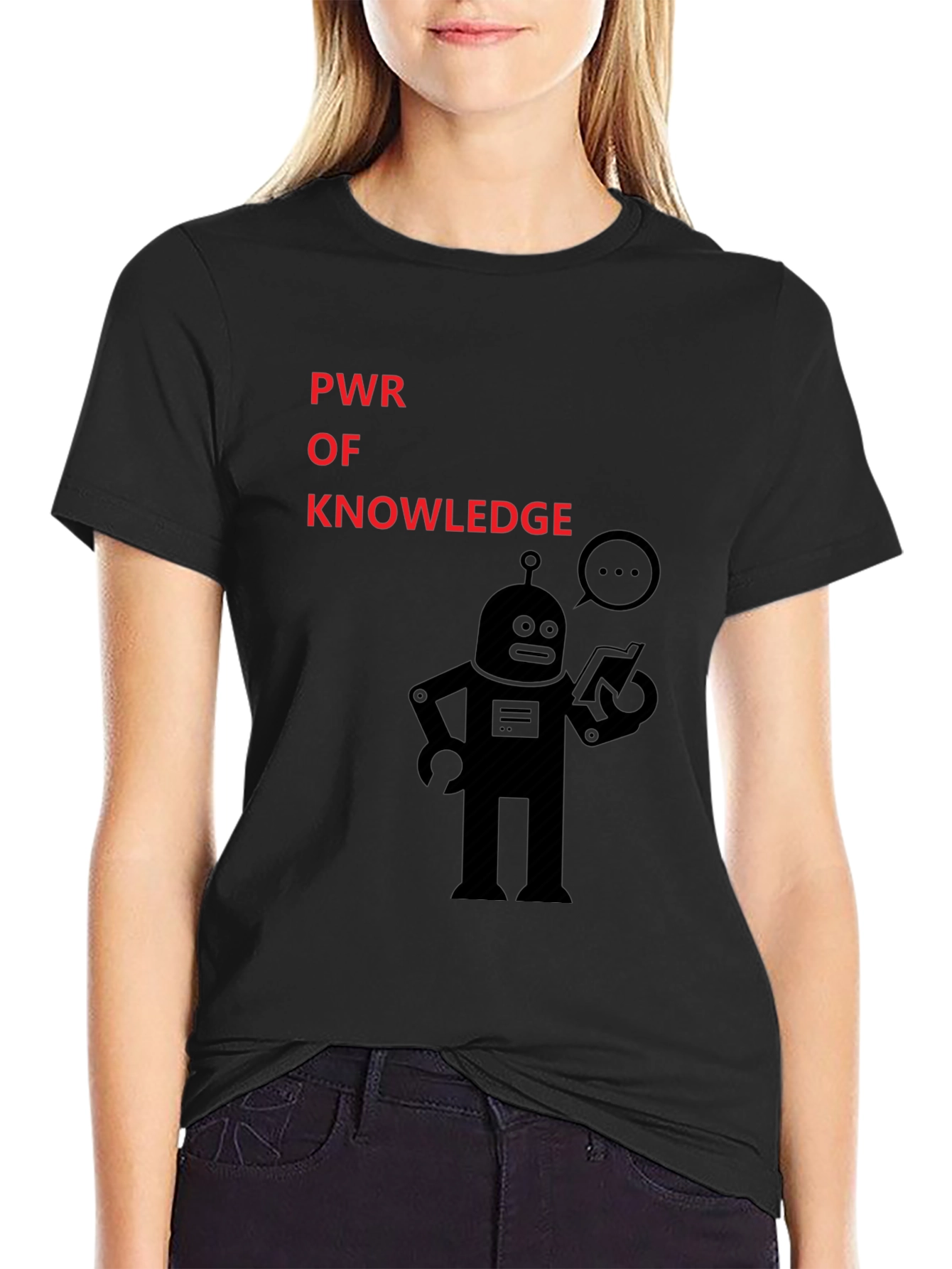 Power of Knowledge Robot Graphic T-Shirt
