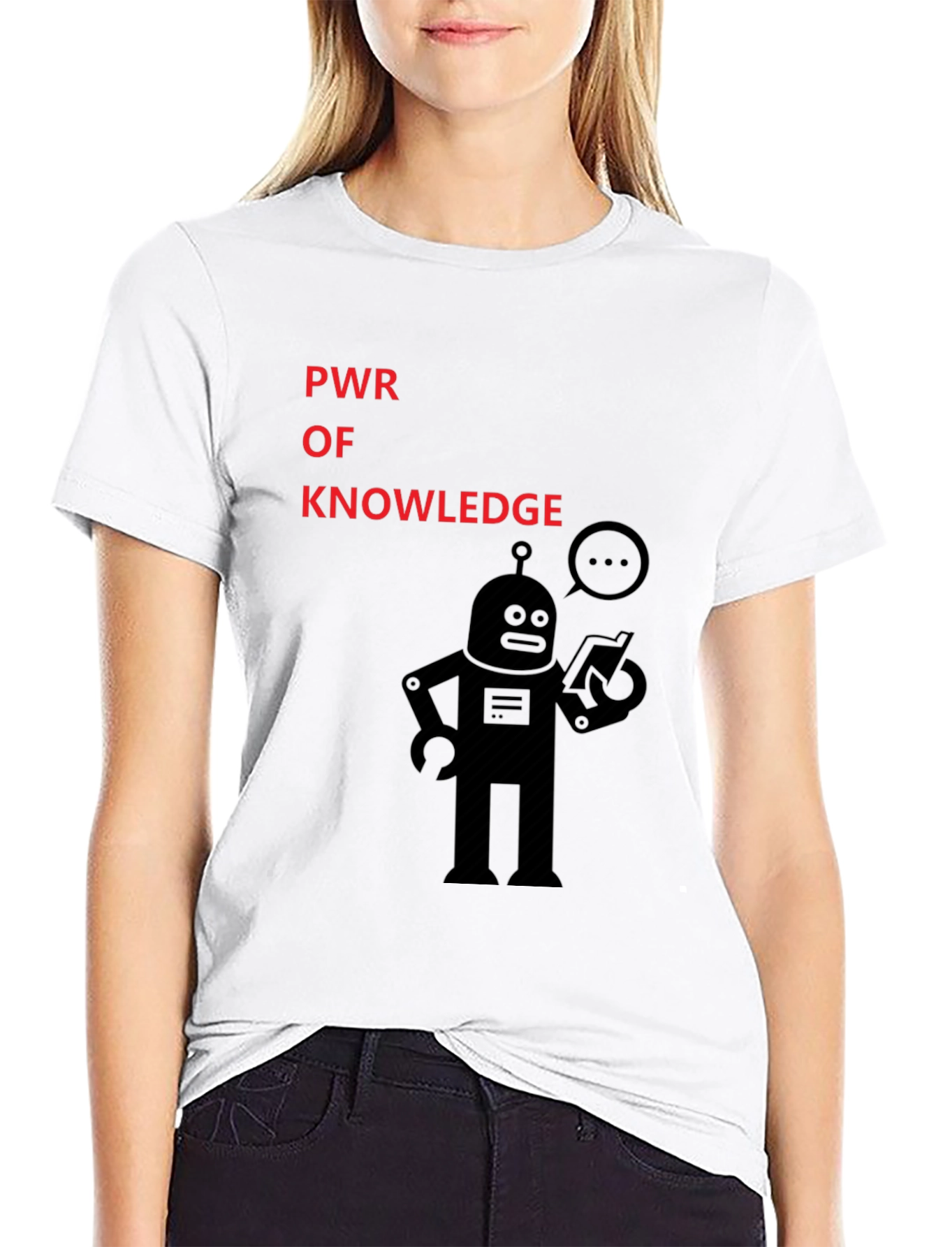 Power of Knowledge Robot Graphic T-Shirt